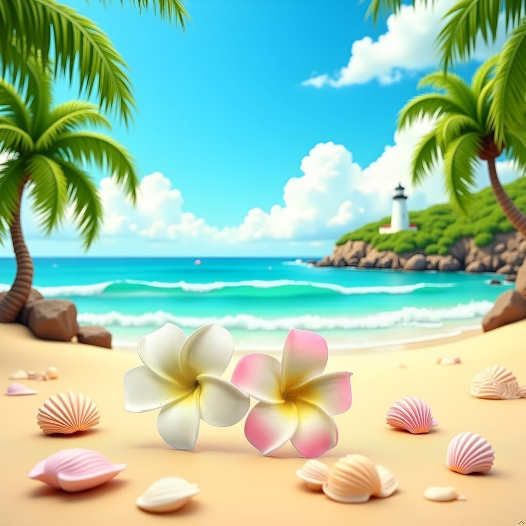 4Pcs White and Pink Hawaiian Frangipani Plumeria Clips and Barrettes Foam Head Flower Party Beach Hair Clip Hair Clips Hair Accessories Plumeria Hair Clip (7Cm) image number 1