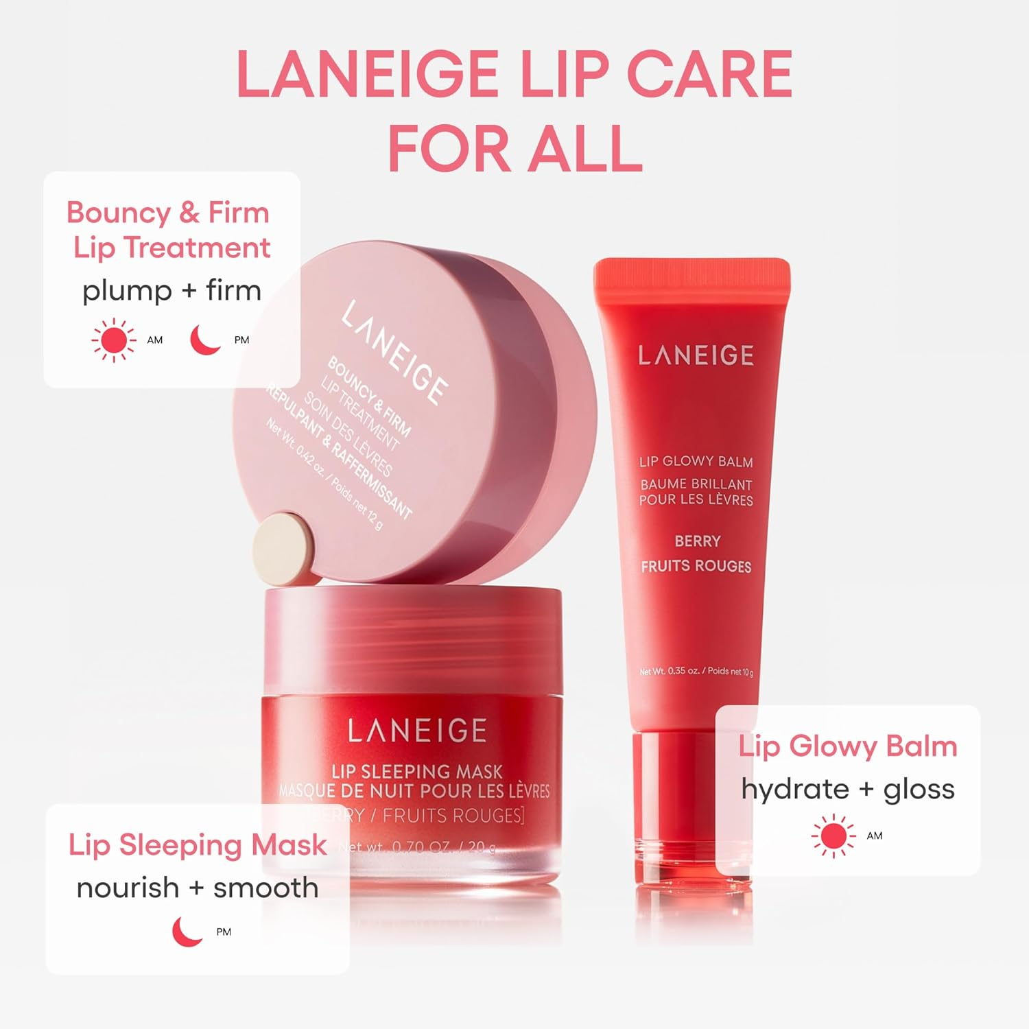 LANEIGE Bouncy & Firm Lip Treatment: Peony, Collagen Complex, Hydration, Visibly Firm & Plump, Ceramide Capsules, 5D Hyaluronic Acid image number 1