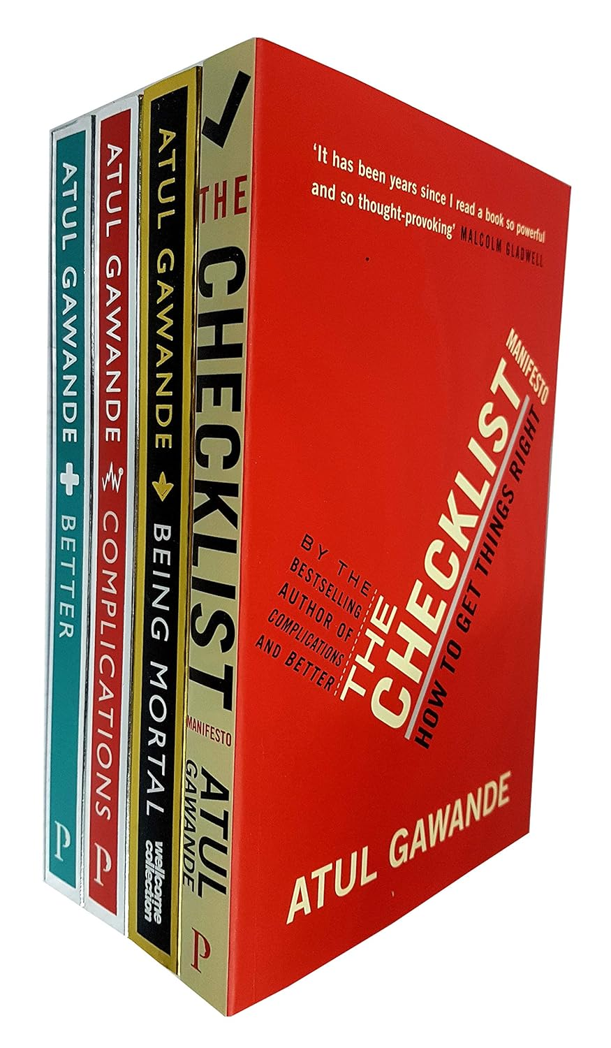 Atul Gawande Collection 4 Books Set (The Checklist Manifesto, Being Mortal, Complications, Better a Surgeon'S Notes on Performance)
