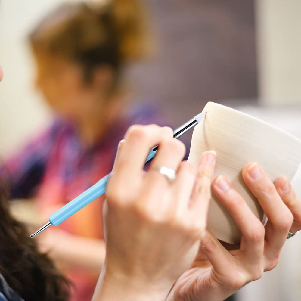 COMIART Color Shaper Sculpting Polymer Clay Tools 5 X 2 Way Dotting Tool Rubber Brushes Wipe Out Tools for DIY Nail Art & Art Craft image number 2