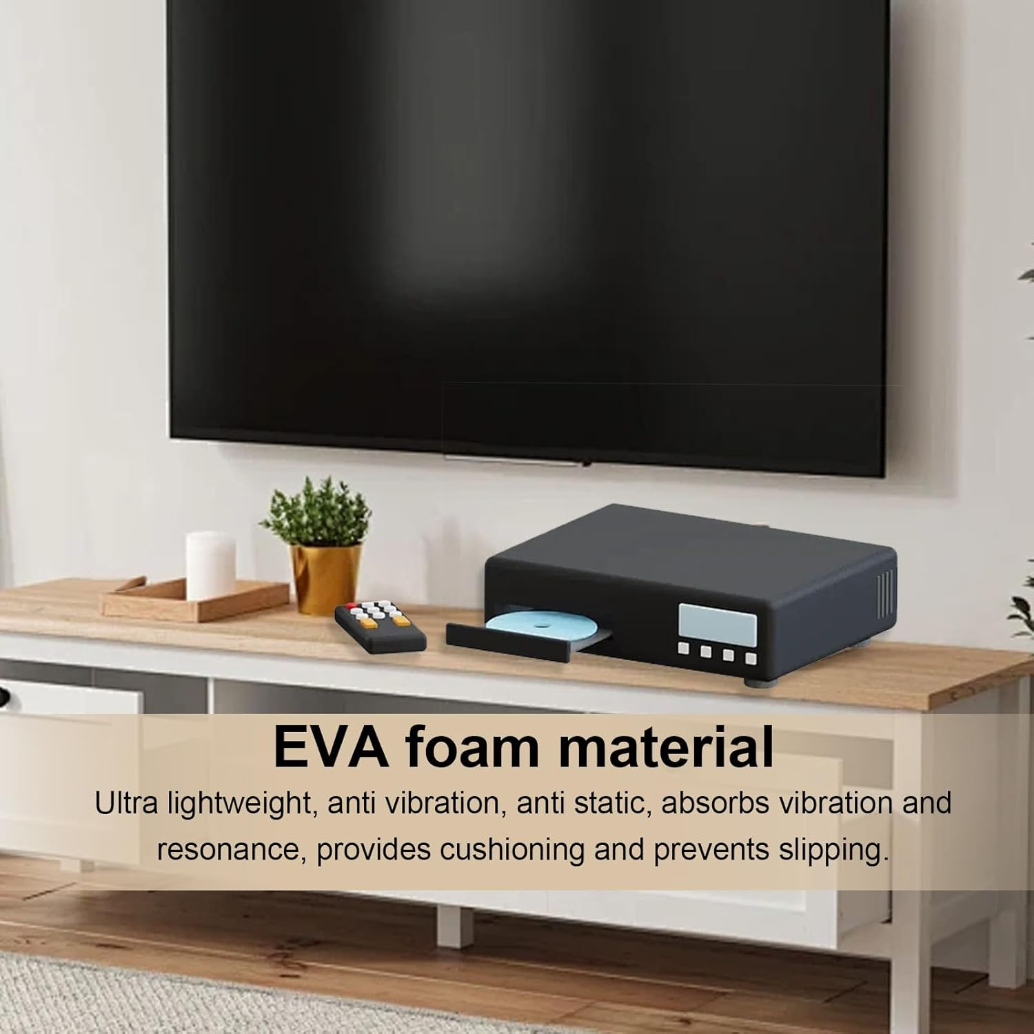 Sharainn 100 Pcs Foam Isolation Pads, 15X5Mm Thicked Vibration Damping Pads with Adhesive, anti Vibration Isolation Isolator for Audio CD Hifi Home Theater, Reduces Resonance