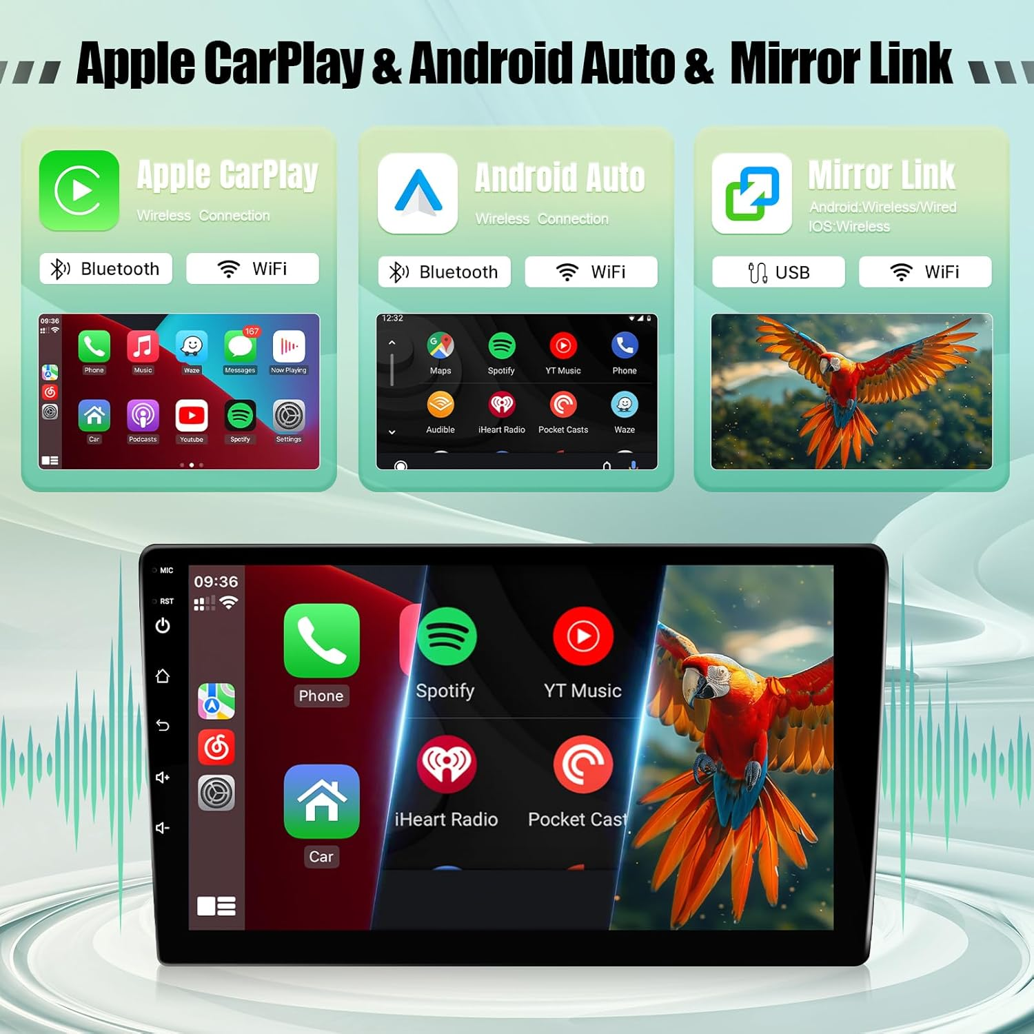 Leadfan Car Stereo Radio for Honda CRV 2002-2006 Wireless Apple Carplay Android Auto, 9 Inch IPS Touch Screen for CRV Android Head Unit Wifi GPS Navi/Bt/Mirror Link/Fm/Rear Camera+Swc/Split-Screen