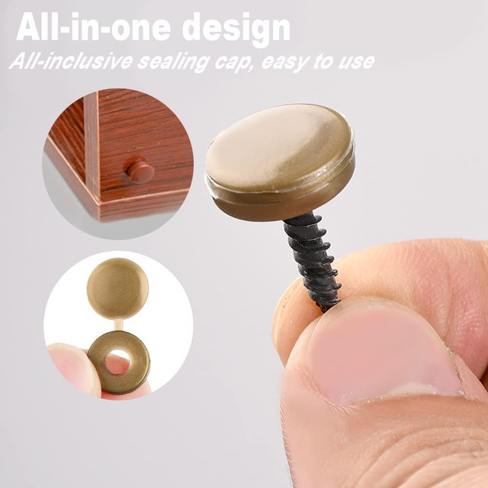 200 Pieces Hinged Screw Cover Caps, Fold Screw Snap Covers Washer Flip Tops, Colorful Screw Cap Covers (200Pcs) image number 6