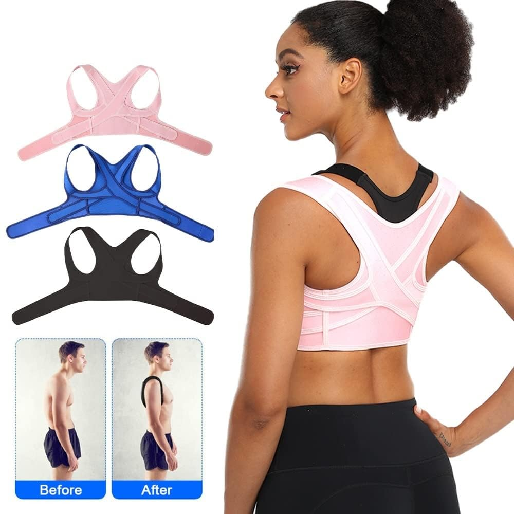 Seamless Upper Back Brace Invisible Posture Corrector Women Men Adjustable Hunchback Correction Belt for Clavicle Support and Providing Pain Relief from Neck, Shoulder (Skin, XL)