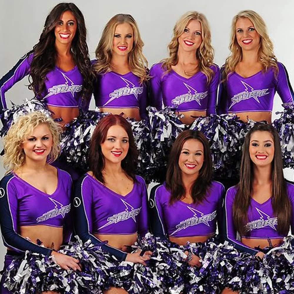 4 Pack Cheerleading Pom Poms,Metallic Cheer Pom Poms with Training Baton Handle for Team Sport Spirit Squad Bulk Cheerleaders(Purple and Silver) image number 2