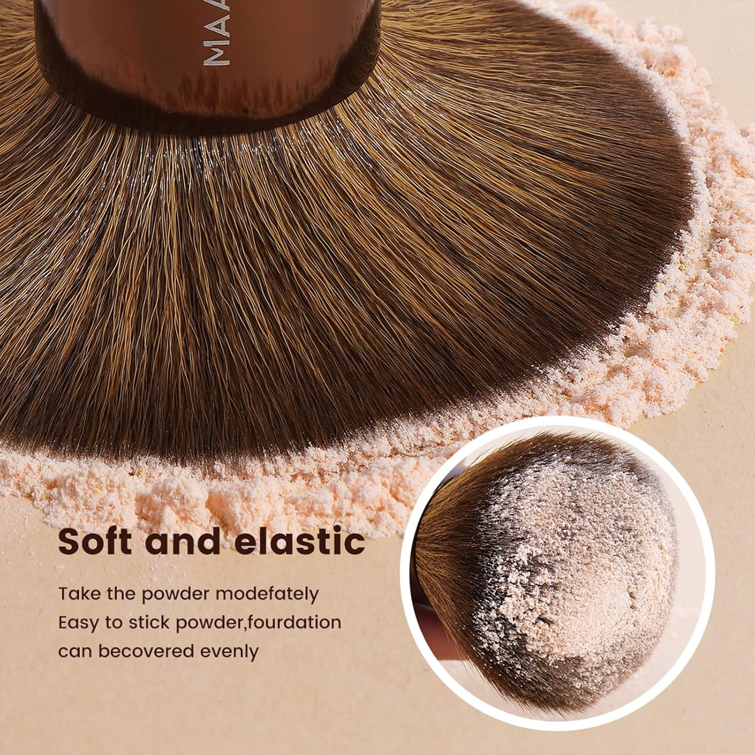 8 PCS Makeup Brush Set Double-End Makeup Brushes for Blending Liquid Powder Concealer Eyeshadow Blush Burshes Set (Brown) - Coffee Gold image number 7