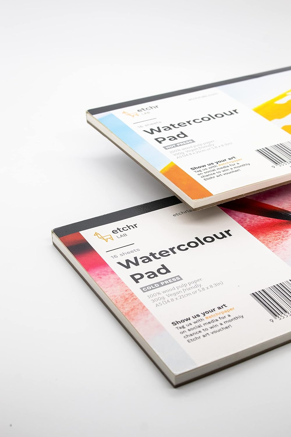 Etchr Lab A4 Hot Press Wood Pulp Watercolour Paper Block - 300 GSM (140 Lb), 16 Sheets | 100% Wood Pulp, Easy to Travel, Archival Quality for Kids and Adults, Beginner and Intermediate Artists image number 4