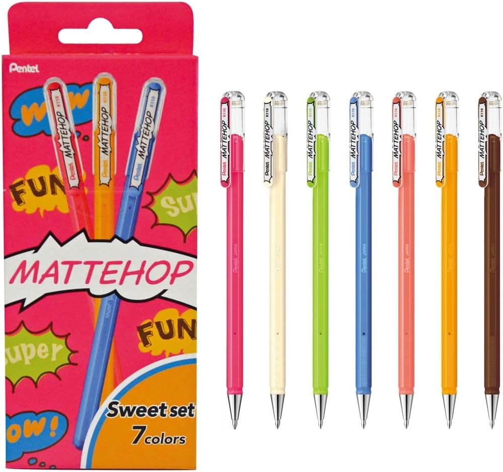 Pentel Color Ballpoint Pen, Matte Hop, Green, 10 Count K110-VD
