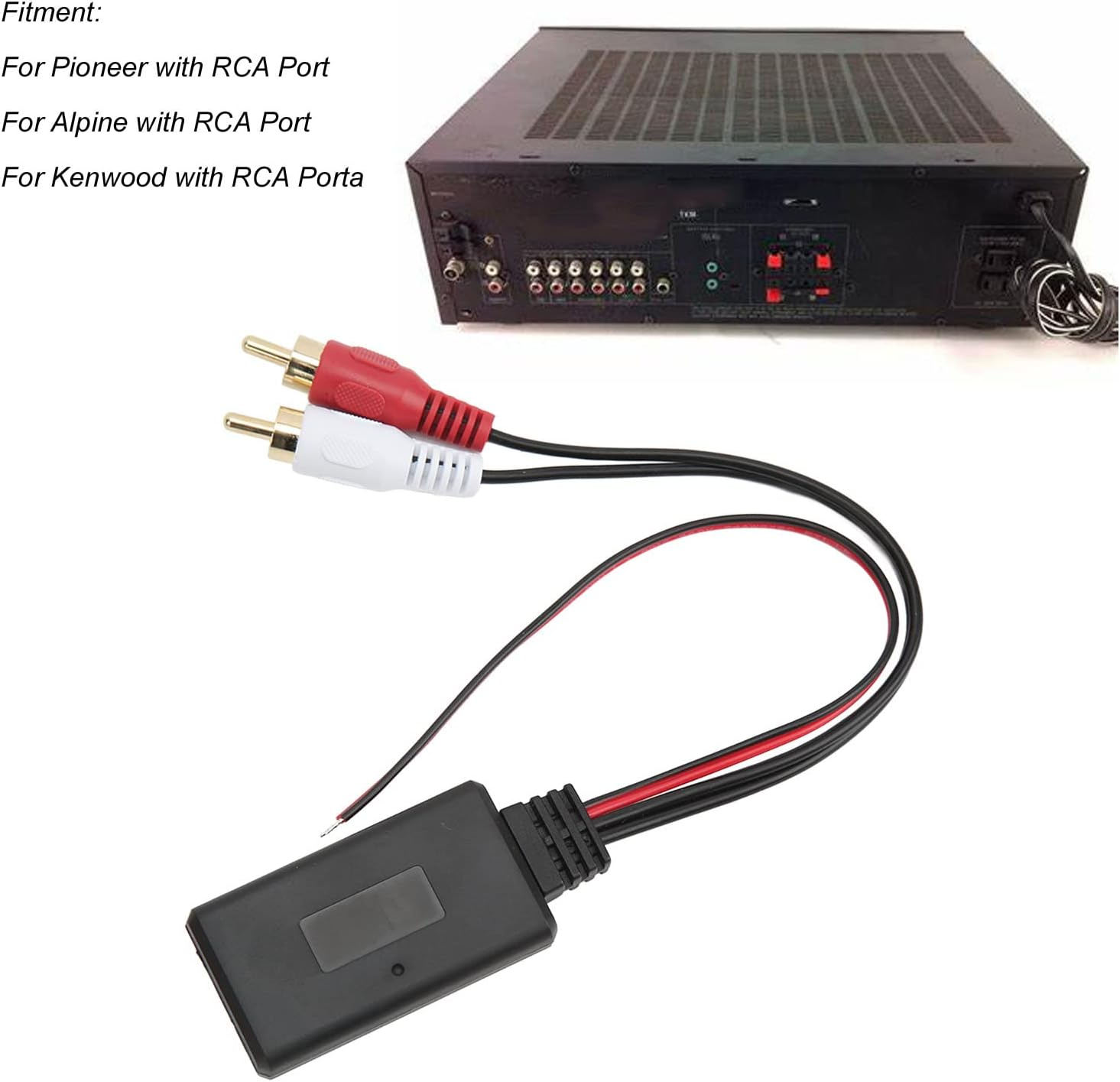 ABS Car Radio Stereo Audio Wireless Adapter Bluetooth 5.0 Module 2 RCA Port Universal for Pioneer