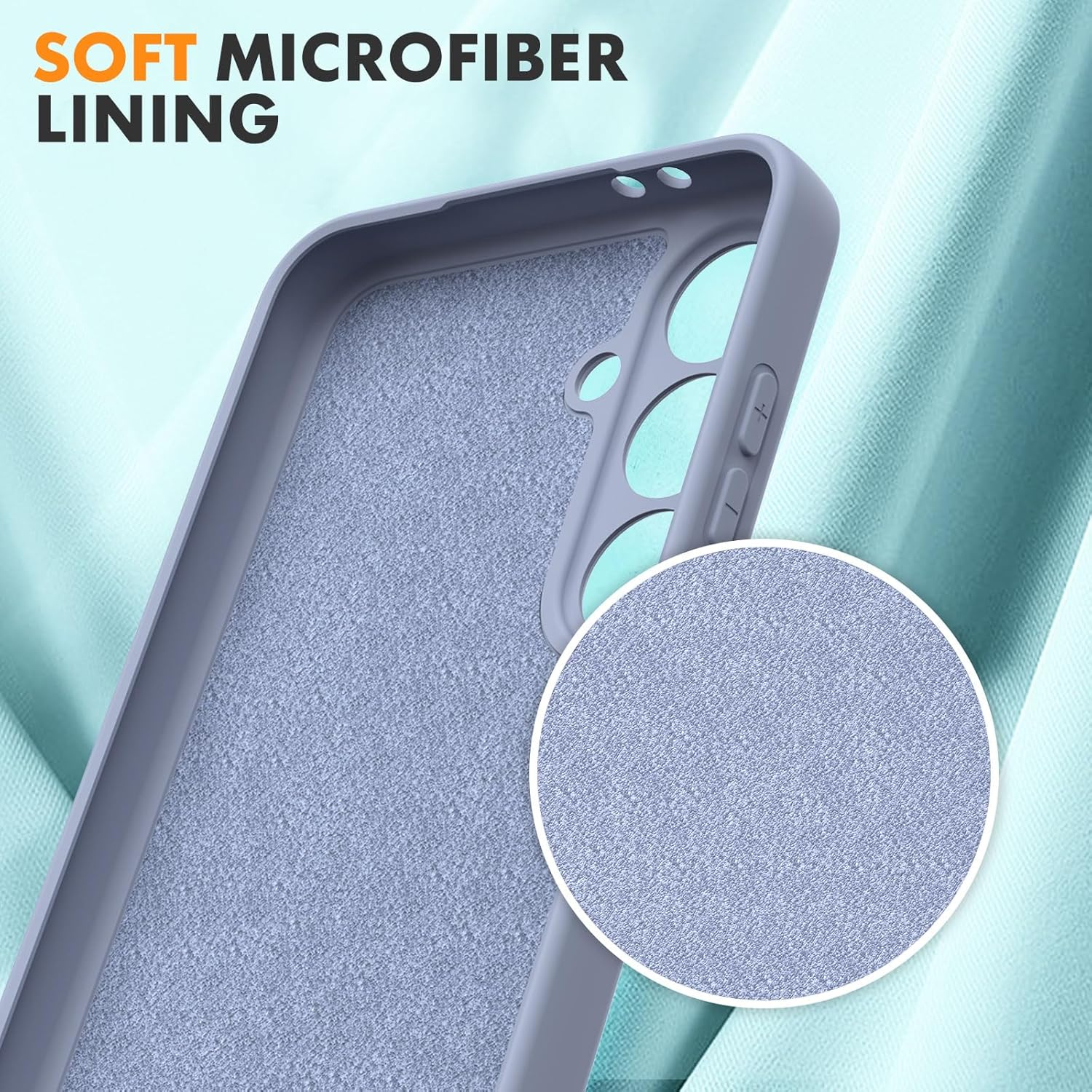 Vansdon for Samsung Galaxy S24 FE Case, 2 Pack Tempered Glass Screen Protectors, Soft TPU Liquid Silicone Case, Shockproof Rubber Silicone Gel Shell-Lavender image number 4