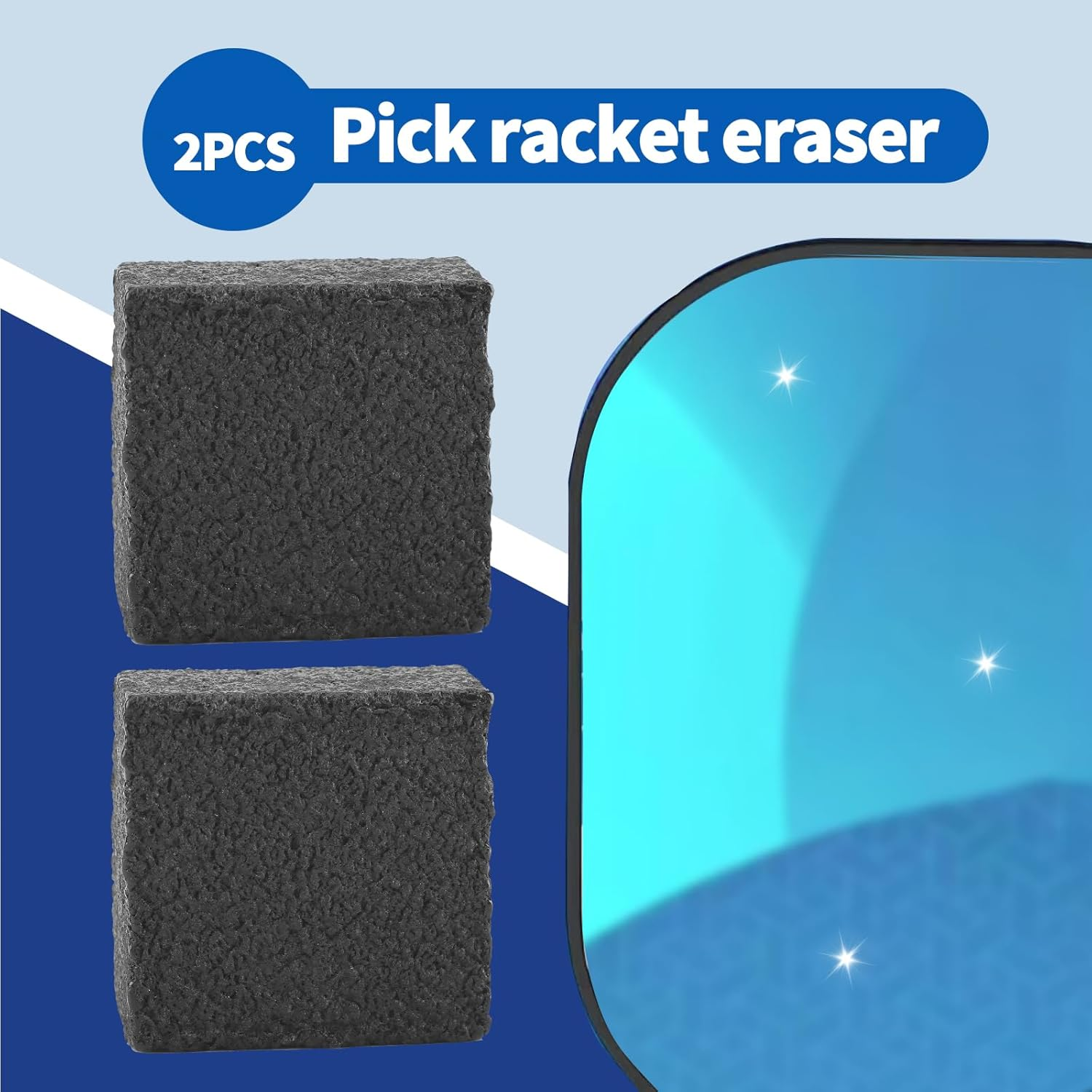 WALACT 2PCS Pickleball Paddle Eraser, Pickleball Paddle Cleaner, Quick & Effective Pickleball Accessories to Remove Ball Residue, Dirt and Scratches image number 3