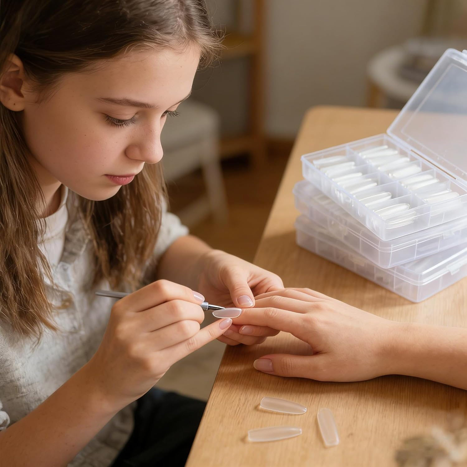 FLYTIN 240 Piece Nail Forms, Professional Acrylic & Gel Nail Extension Form, Sandwich-Structure Fake Nail Mold, Ultra-Thin Seamless, Strong Flexible for Home Salon Beginners Pros (Y) - J image number 5