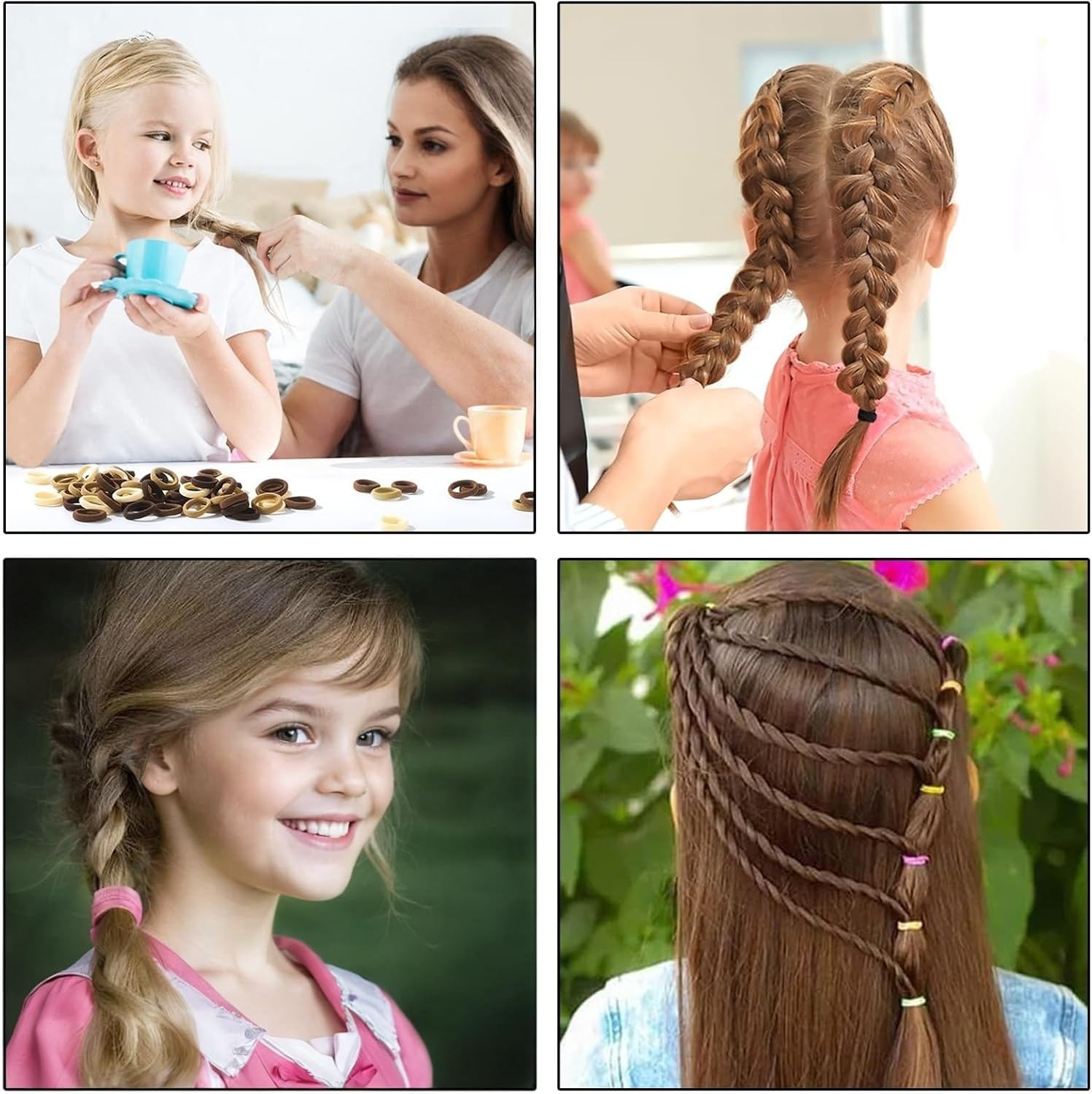 400PCS Baby Toddler Hair Ties, Soft Elastic Bands for Girls, Multicolor Hair Accessories, Small Seamless Ponytail Holders for Kids image number 5