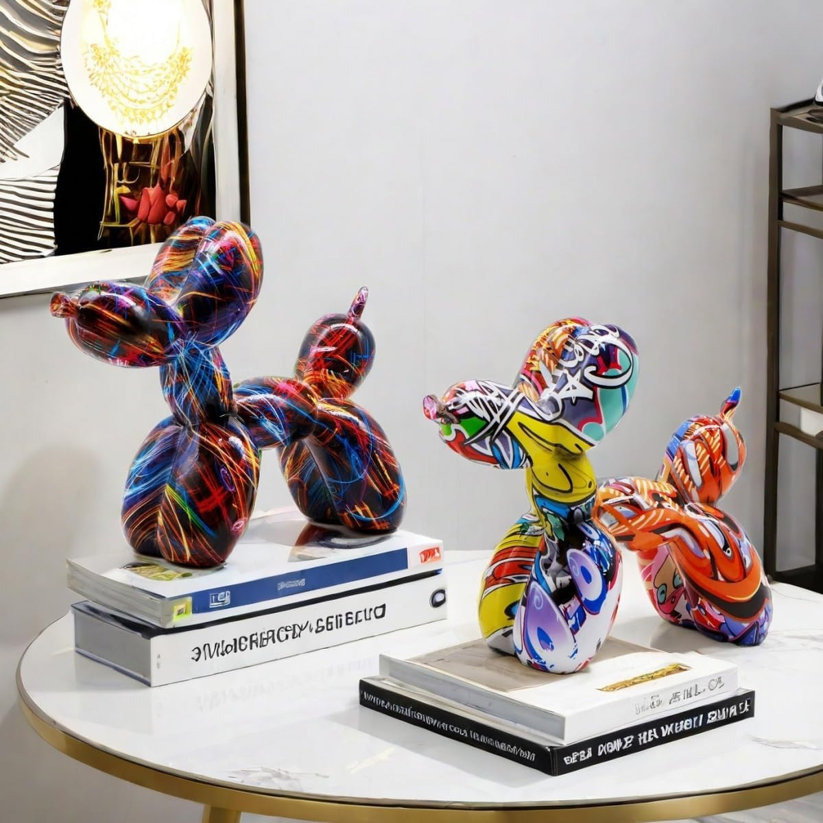 Statue Colorful Graffiti Balloon Dog Ornaments Creative Home Decoration Office Ornaments - Graffiti image number 2