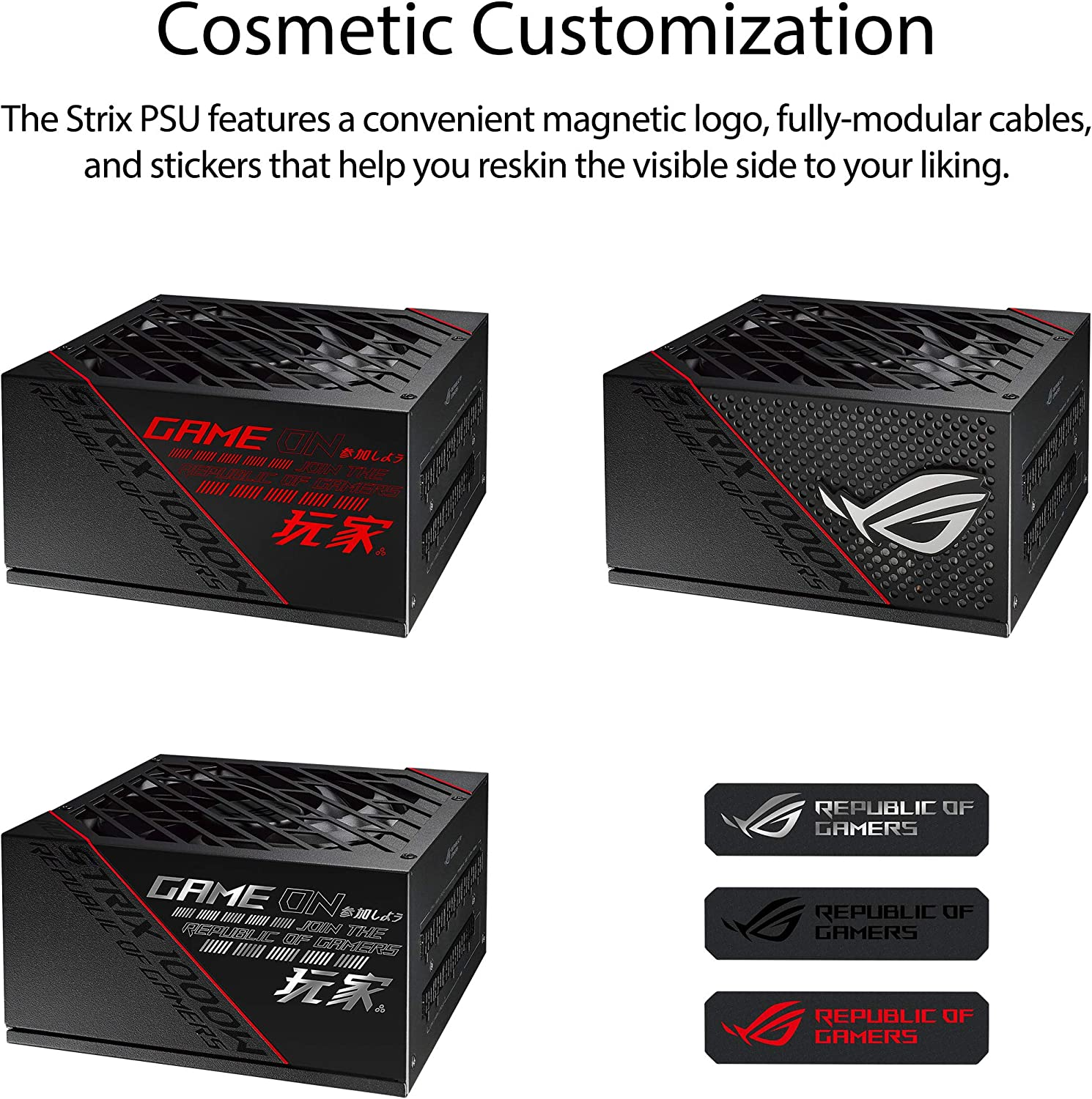 ASUS ROG Strix 1000W Gold PSU, Power Supply (ROG Heatsinks, Axial-Tech Fan Design, Dual Ball Fan Bearings, 0Db Technology, 80 plus Gold Certification, Fully Modular Cables, 10-Year Warranty) image number 2