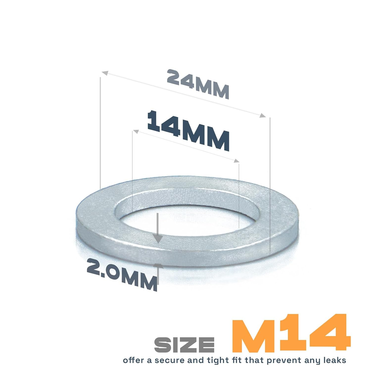 20Pcs M14 Oil Drain Plug Gasket, Aluminum Crush Washer, for Oil Change, Seal Ring by Keeroarin