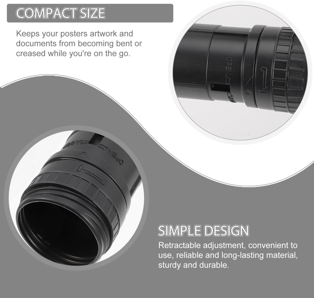 2Pcs Telescopic Drawing Tube Artwork Storage Tube for Documents Blueprints Posters Durable Portable Design for Artists Architects Students image number 6