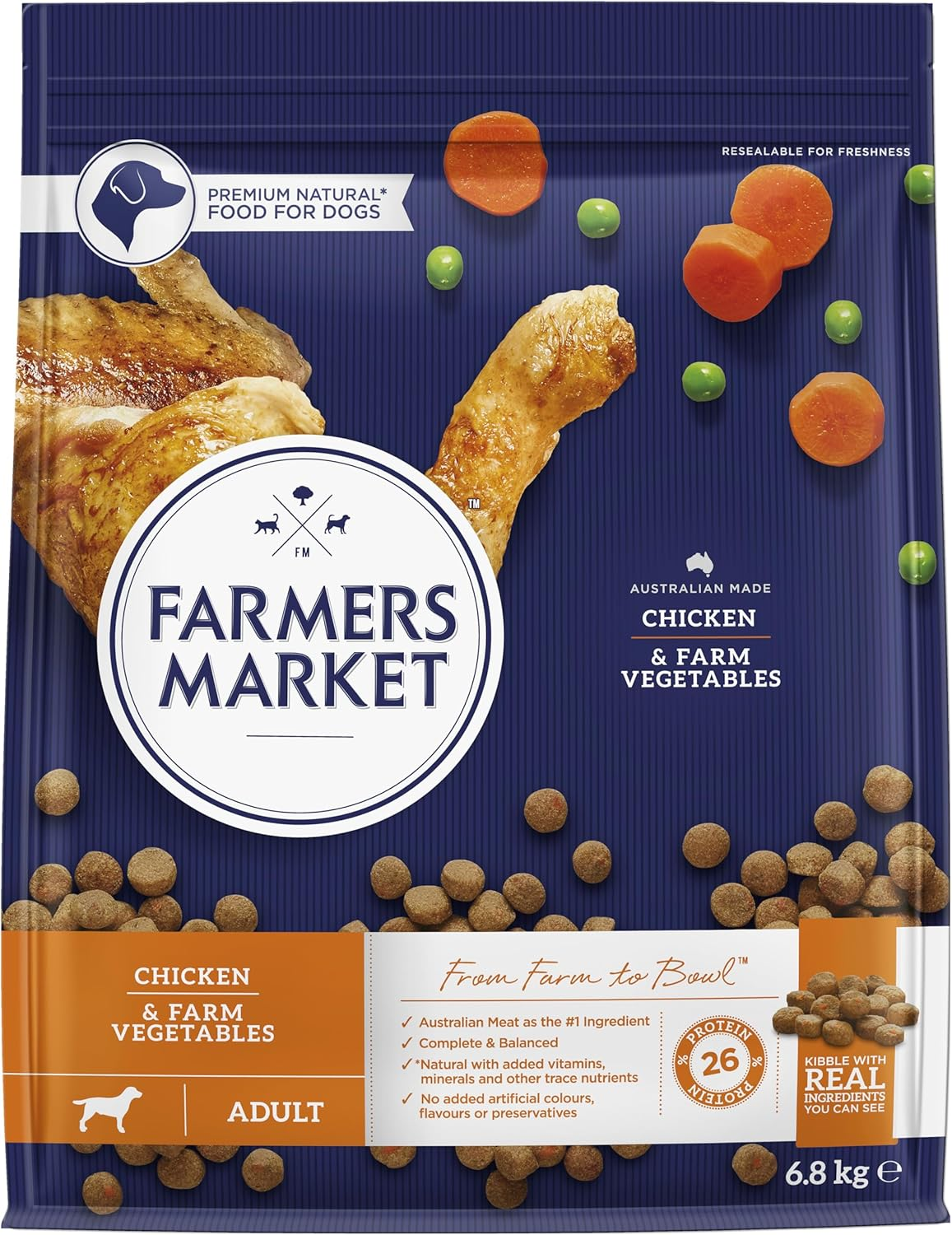 Farmer'S Market Dry Chicken with Farm Vegetables Adult and Senior Dog Food 6.8 Kg