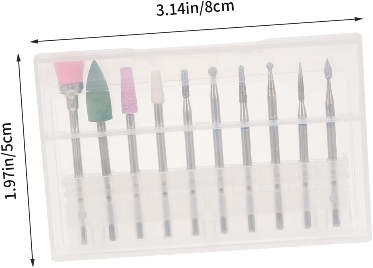 AUTSUPPL 10Pcs Nail Art Drill Bits Manicure Sanding for Effortless Nail Art Lightweight Easy to Store Professional Manicure Accessories for Safe Use image number 4