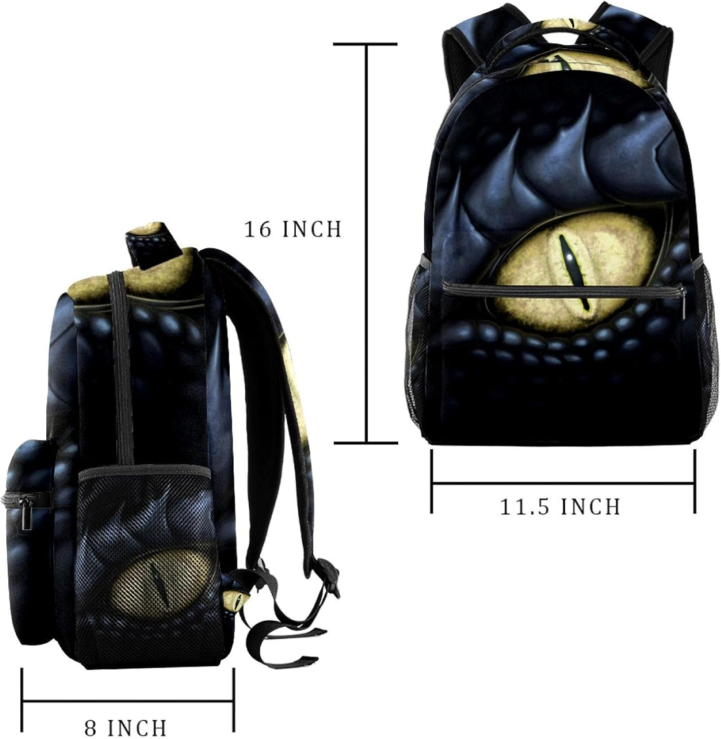 Dragon Eyes Backpack Students Shoulder Bags Travel Bag College School Tote Backpacks image number 3