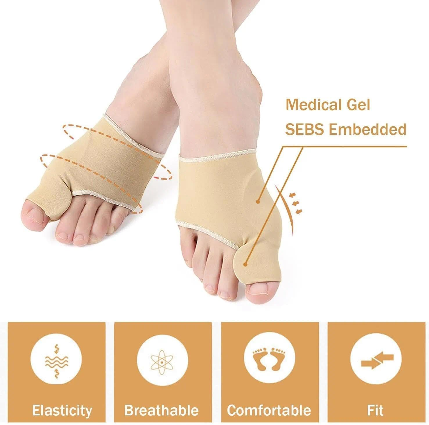 Bunion Corrector Sleeve & Bunion Pad with Gel Toe Separator, One Size Fits Most, Compatible with Most Shoes &ndash; Fengea