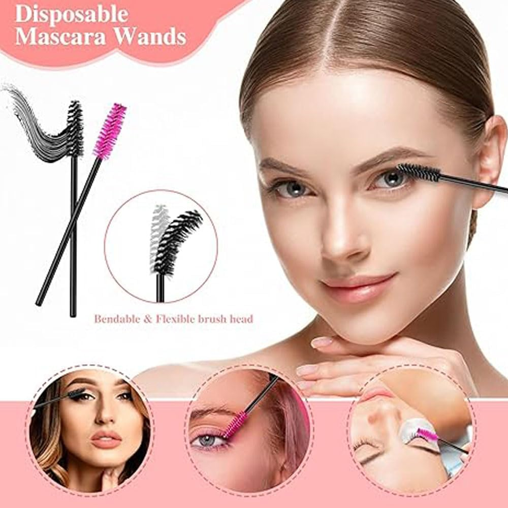 Disposable Makeup Applicators Kit - 250 Pcs Professional Makeup Tools Set (Eyeliner Brushes, Mascara Wands, Lipstick Applicators) (Portable, Count, 250) image number 6
