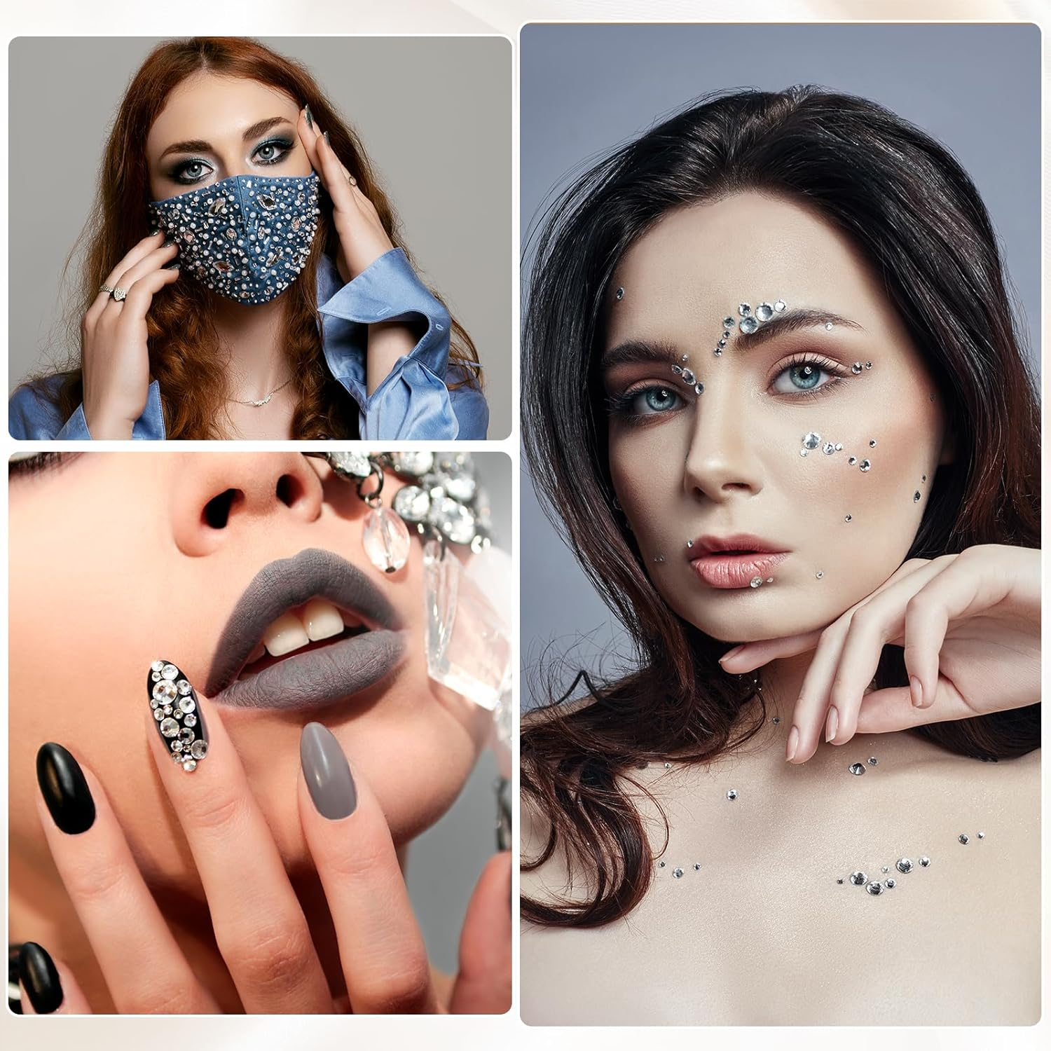 Uxcell 1500Pcs Flatback Rhinestones Resin, SS30 6Mm Resin Rhinestones Bulk round Shine Gems with Pickup Tools for DIY Nail Art Tumblers Mugs Clothes, Azure image number 1