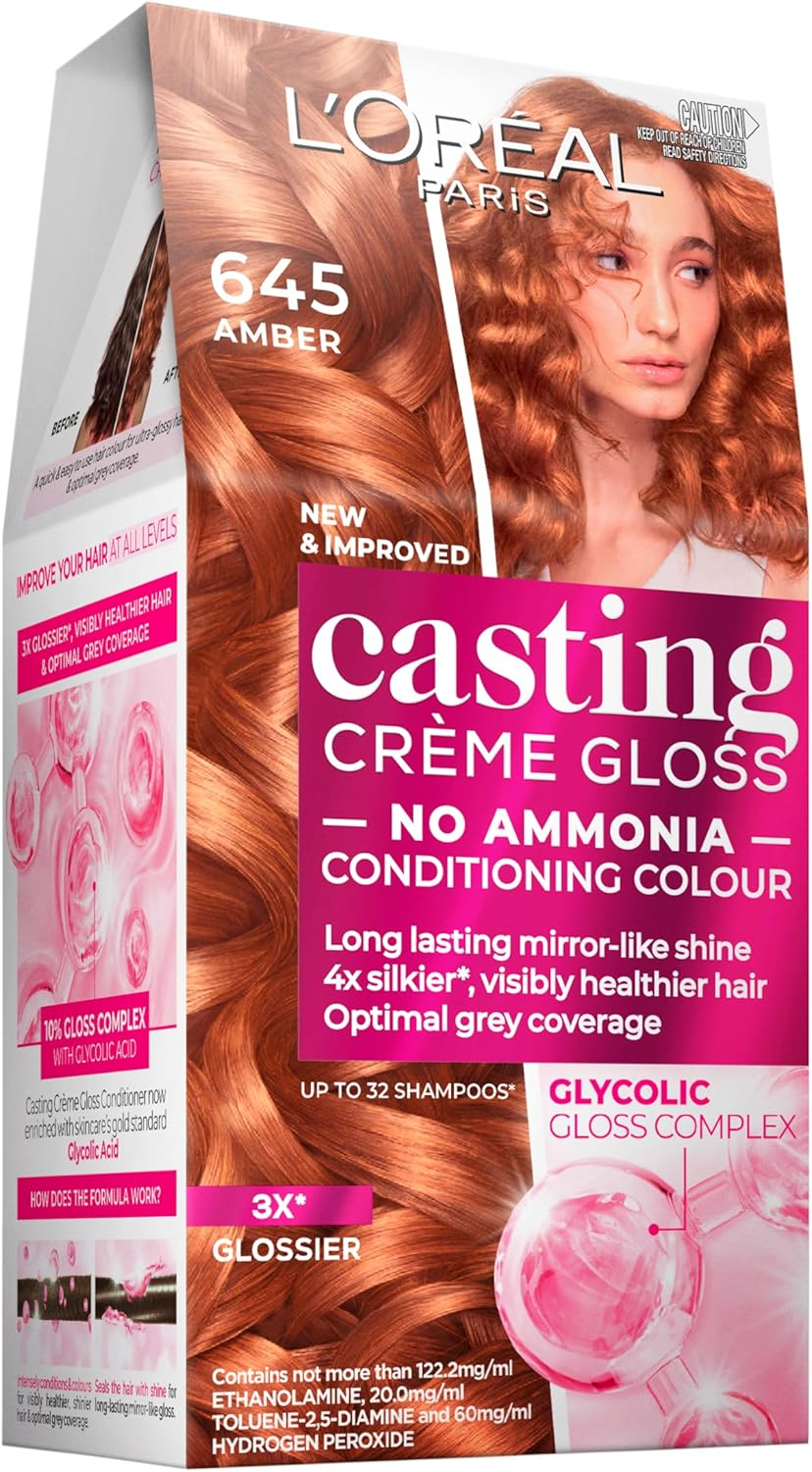 L'Oreal Paris Casting Cr&egrave;me Gloss Semi-Permanent Hair Colour - 550 Mahogany (Ammonia Free) (Pack of 2)