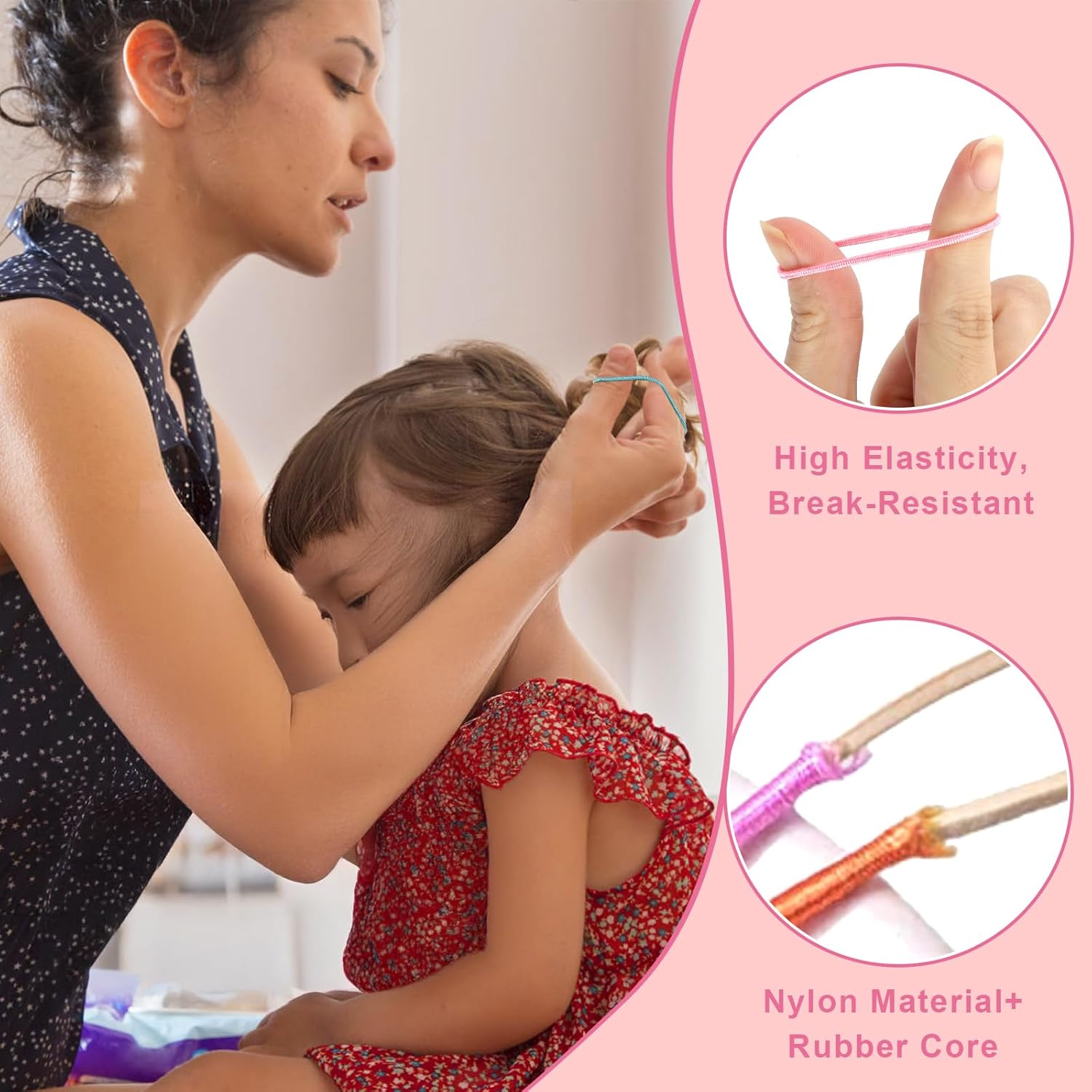 Pack of 400 Hair Bobbles Girls, Colourful Baby Hair Bobbles, Elastic Hair Bobbles, Small, Non-Metal Ponytail Holders for Toddler Girls image number 6