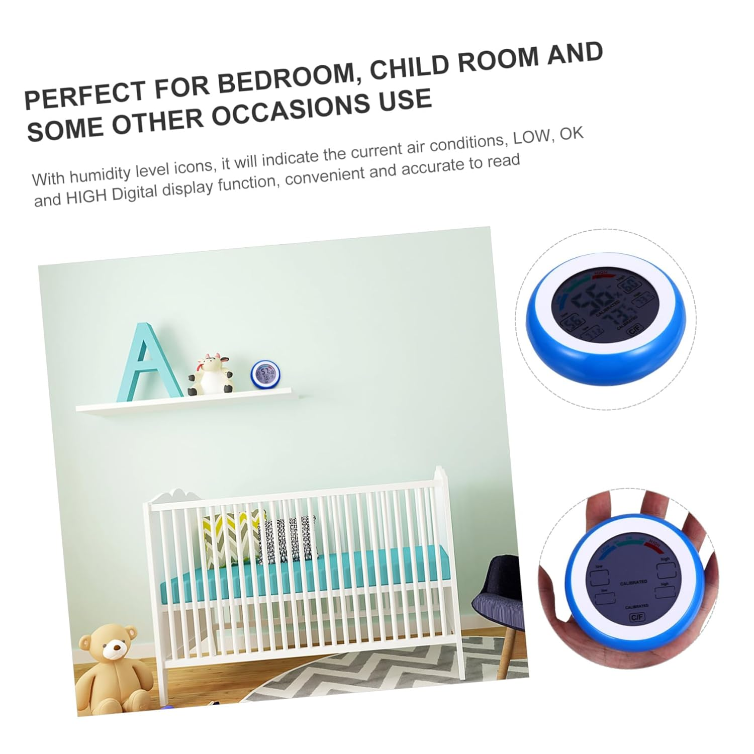 Gatuida Electronic Thermometer Digital Display Thermometer Home Hygrometer Accurate Readings for Home Use image number 3