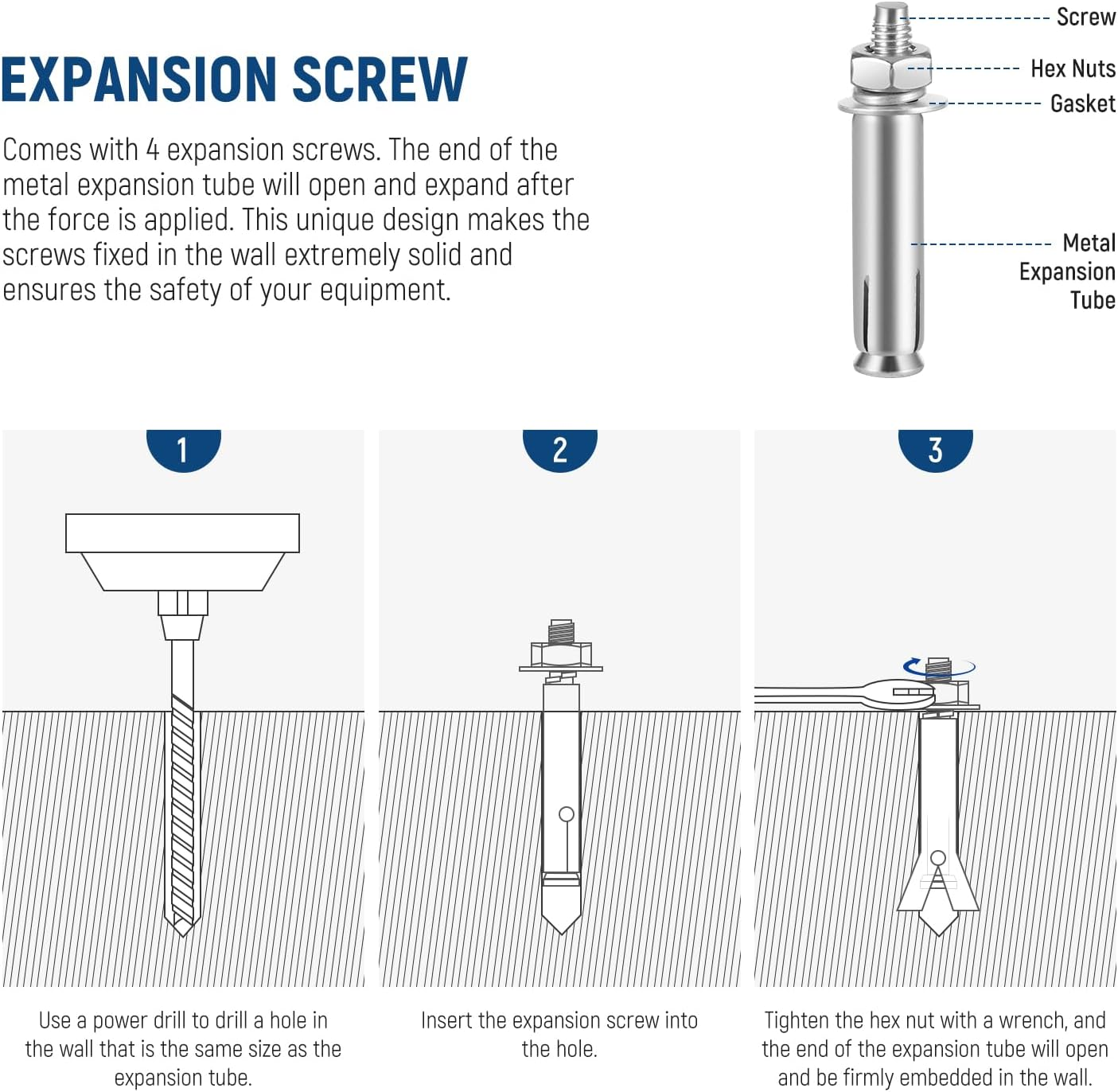 NEEWER 6.5 Inch Wall Ceiling Mount Baby Pin 5/8" Stud with 360&deg; Swivel Ball Head & 10 Screws, Photography Photo Studio Wall Mount for Ring Light,Video Light,Strobe Flash, Max Load 22Lb/10Kg, ST-WM2