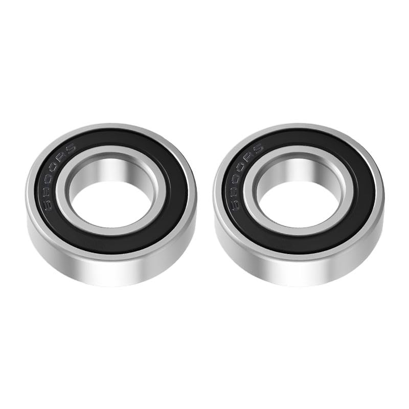 2Pcs 6000-2RS Deep Groove Ball Bearings, Double Sealed Chrome Steel Bearings, Compatible with Skateboards, Longboards, Inline Skates, Scooters, Fidget Spinners and Small Machinery image number 3