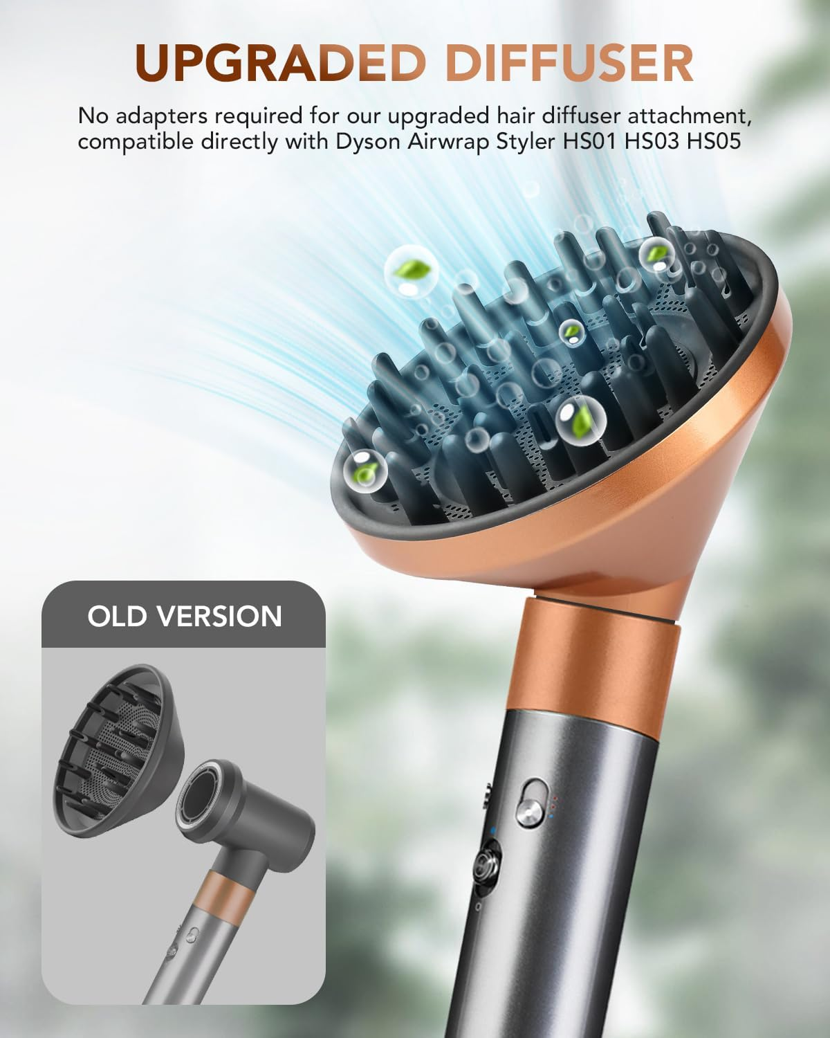 TOSAGE Upgraded Diffuser for Dyson Airwrap Styler, Hair Dryer Diffuser Nozzle Attachment for Dyson for Airwrap HS05 HS03 HS01 image number 2