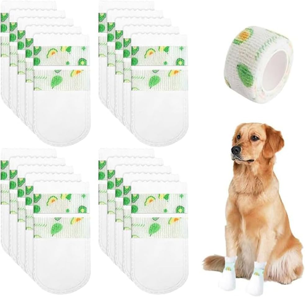 20 PCS Disposable Dog Paw Protectors,Dustproof Dog Shoes,Outdoor Dog Socks,Replacement Dog Feet Covers Shoes with Adjustable Self-Adhesive Bandage,For Indoor and Outdoor Use image number 5
