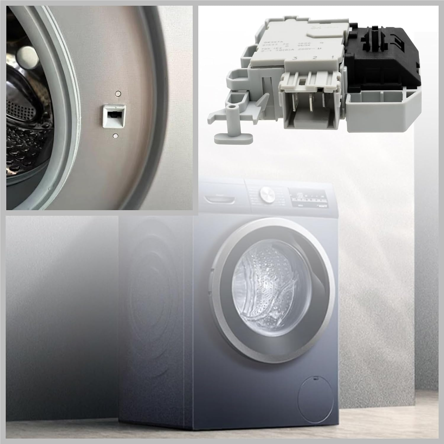 1Pc Washing Machine Electric Door Lock Replacement Part 0638259 Compatible with Bosch Compatible with Siemens Models Iq100 Iq300 Iq500 Iq700 image number 6