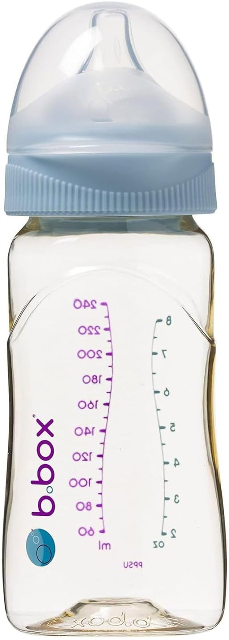 B.Box PPSU Breastfed Baby Bottle, Peony, 240 Ml Capacity