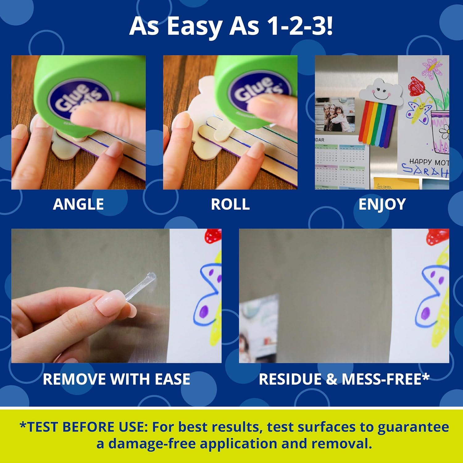 Glue Dots Removable Dot N' Go Dispenser with 200 (.375 Inch) Removable Adhesive Dots (03669E) image number 6