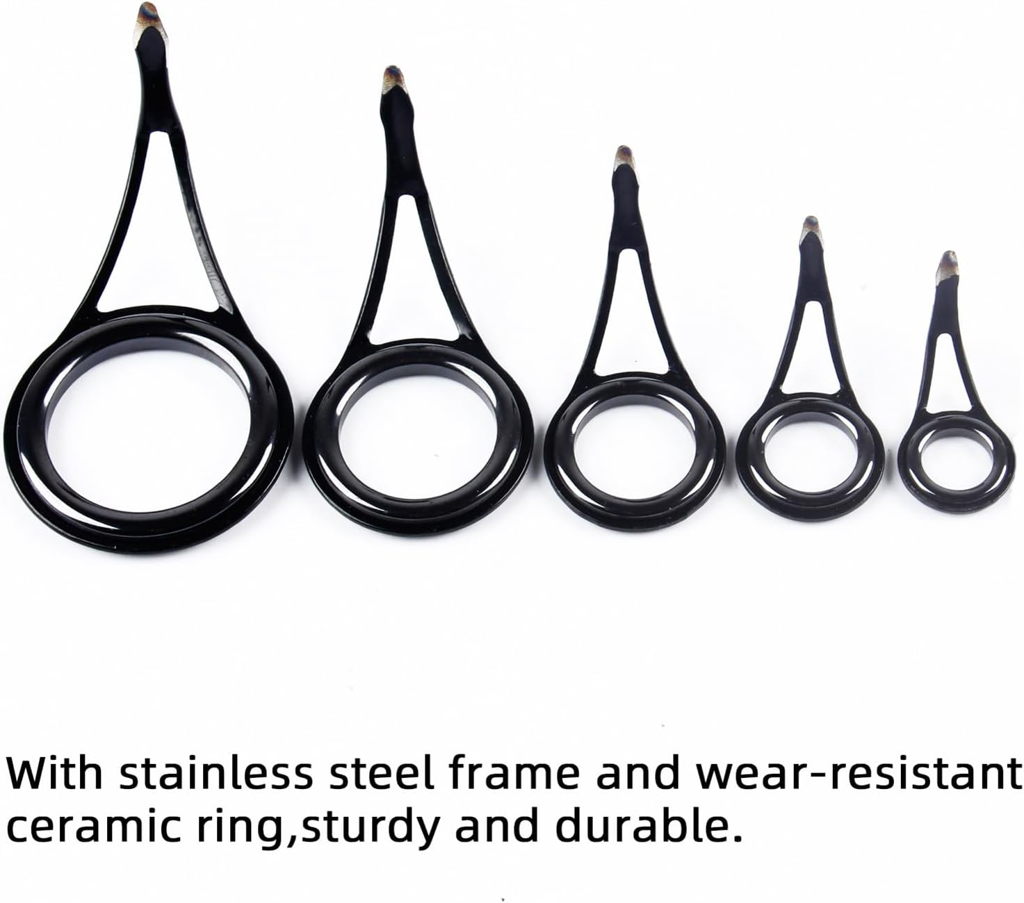 35Pcs Fishing Rod Repair Kit Ceramic High Carbon Steel Fishing Rod Guides image number 3