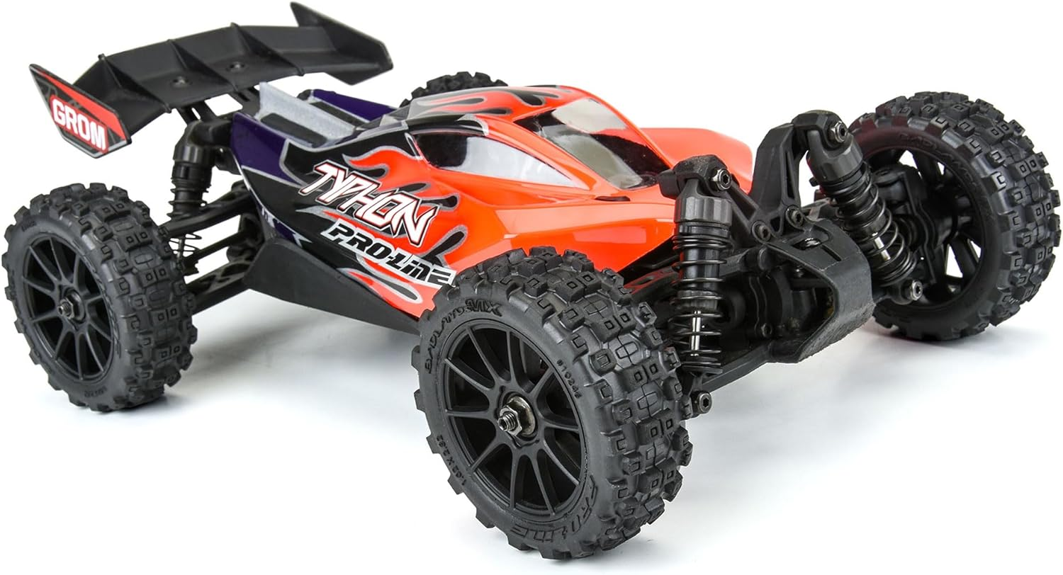 Pro-Line Racing Badlands MX 1.9" All-Terrain Buggy Tires 4 Mounted on Mach-10 Black 1.9" 12Mm Hex Wheels for Typhon GROM 4X4 Front or Rear PRO1024610 image number 2