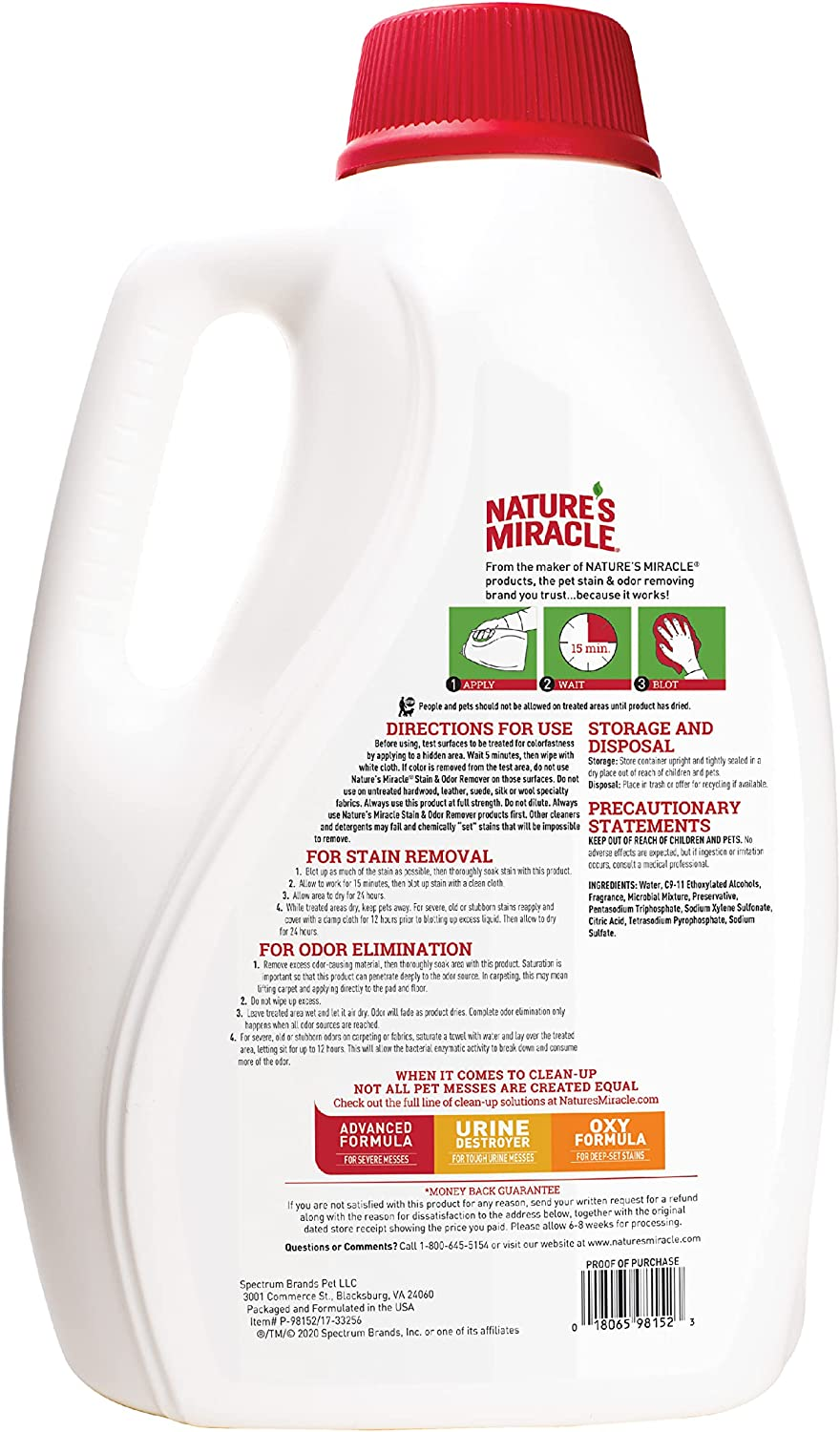 Nature'S Miracle Stain & Odour Remover Cat 3.78 LTR