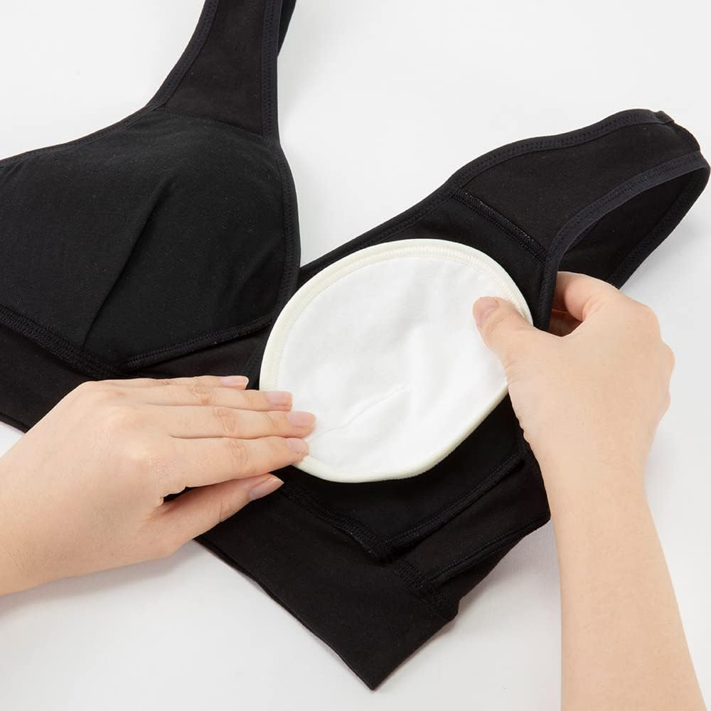 Pigeon Cotton Nursing Bra to Absorb Breast Milk Black