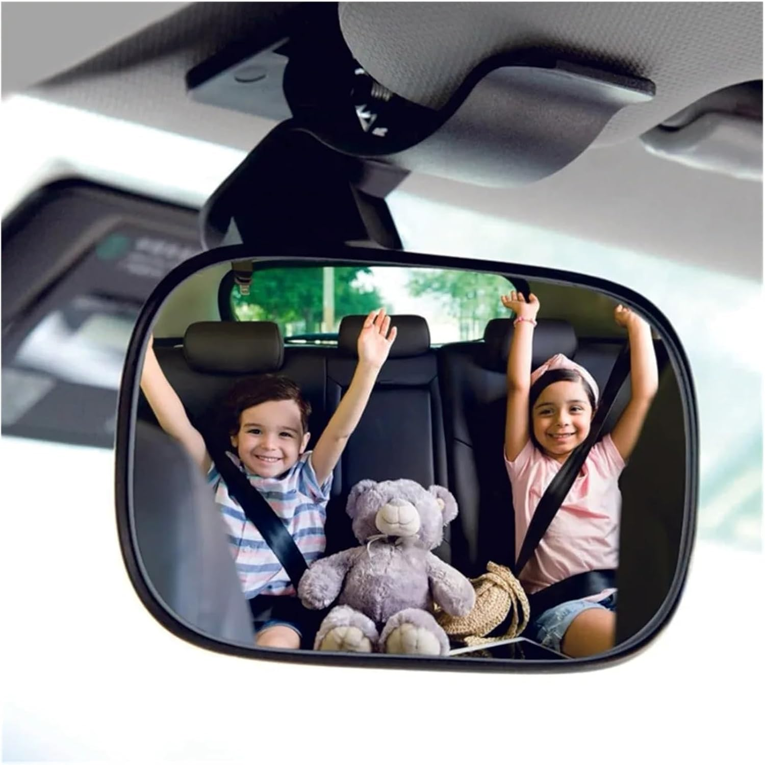 Clip-On Baby Rearview Mirror for Car &ndash; Adjustable Convex Mirror for Back Seat &ndash; Easy Installation on Sun Visor &ndash; Safe & Durable for Trucks, Cars, and Suvs image number 4