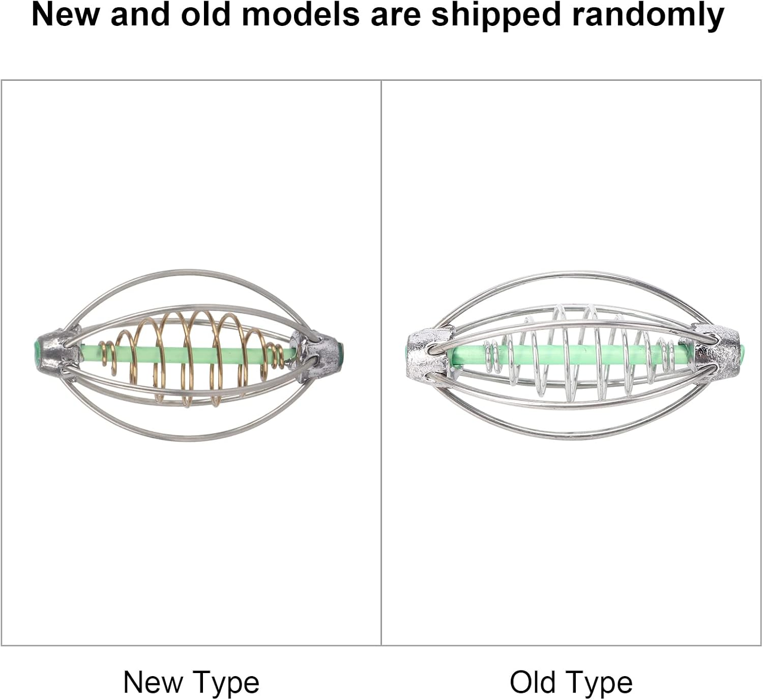 Stainless Steel Spring Feeder Basket - 10Pcs Carp Fishing Feeder with Pendant Bead (20G) image number 2