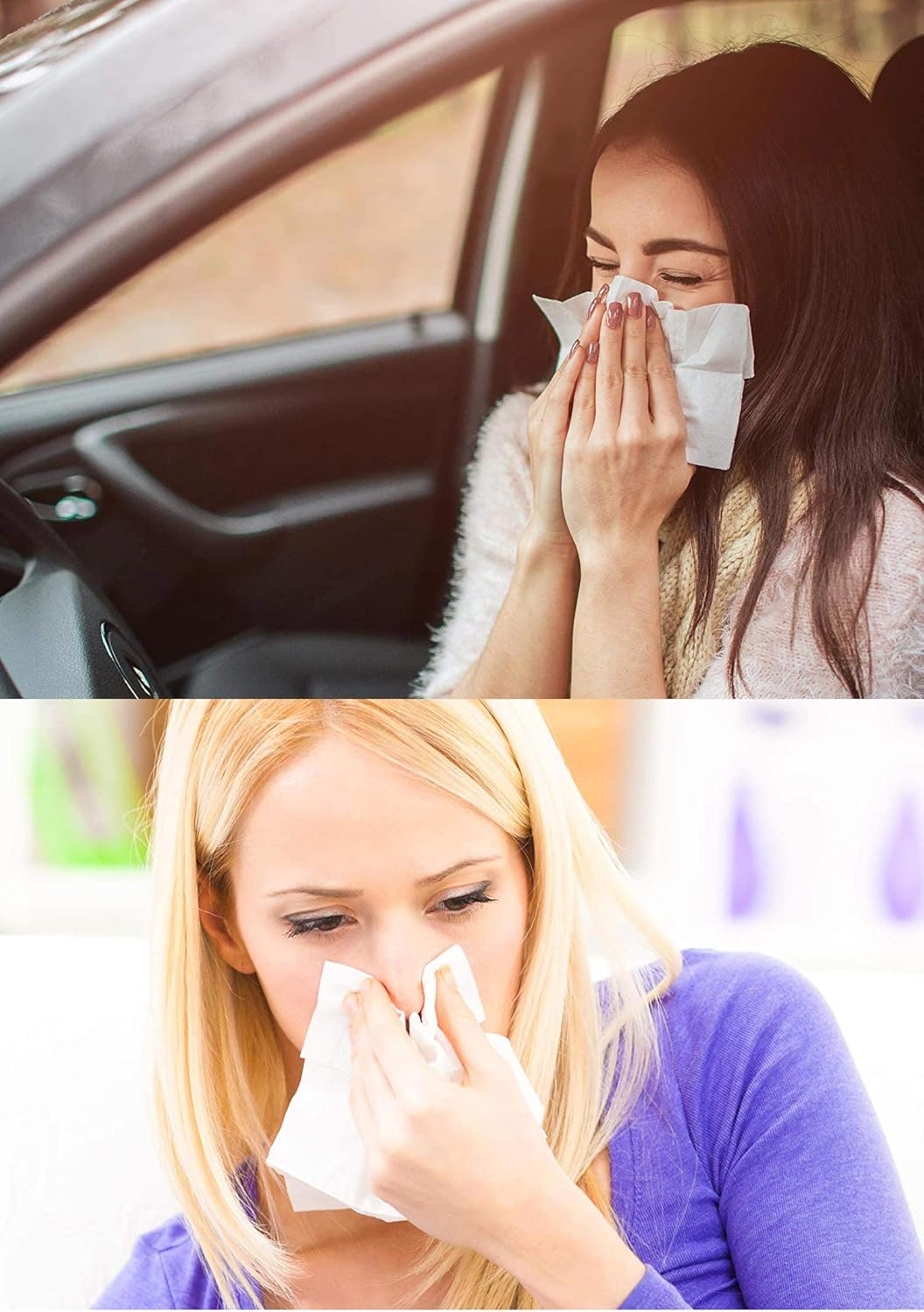 Car Tissue Refill, Disposable Facial Tissues, Disposable Face Towel, Facial Tissues Travel Size Pack for Car or Purse, 12 Packets, 360 Sheets, Soft and Comfortable image number 5