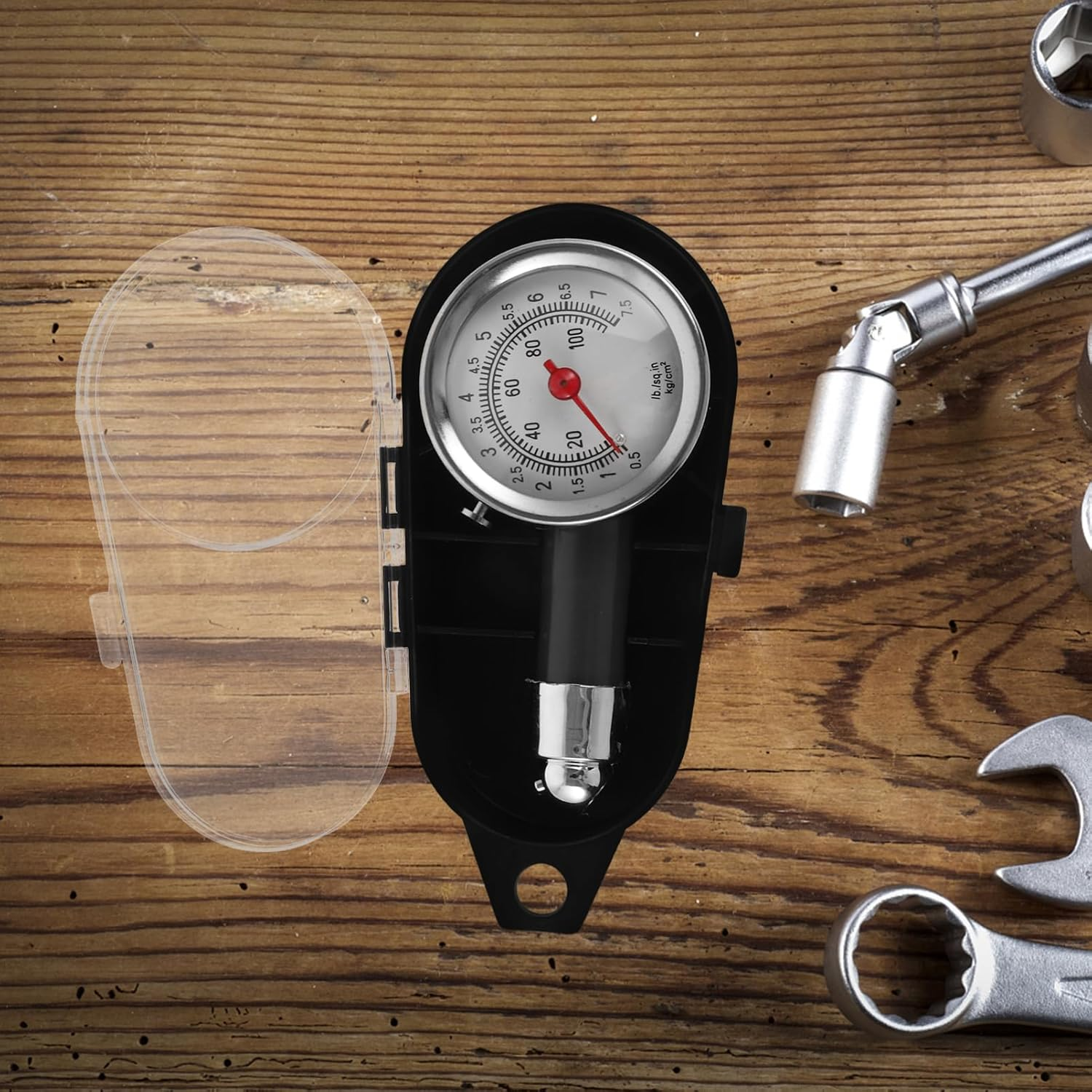 Car Tire Pressure Gauge Mini Dial Meter High Precision Metal Tyre Pressure Tester Portable for Automotive Wheel 0-100 Psi image number 5