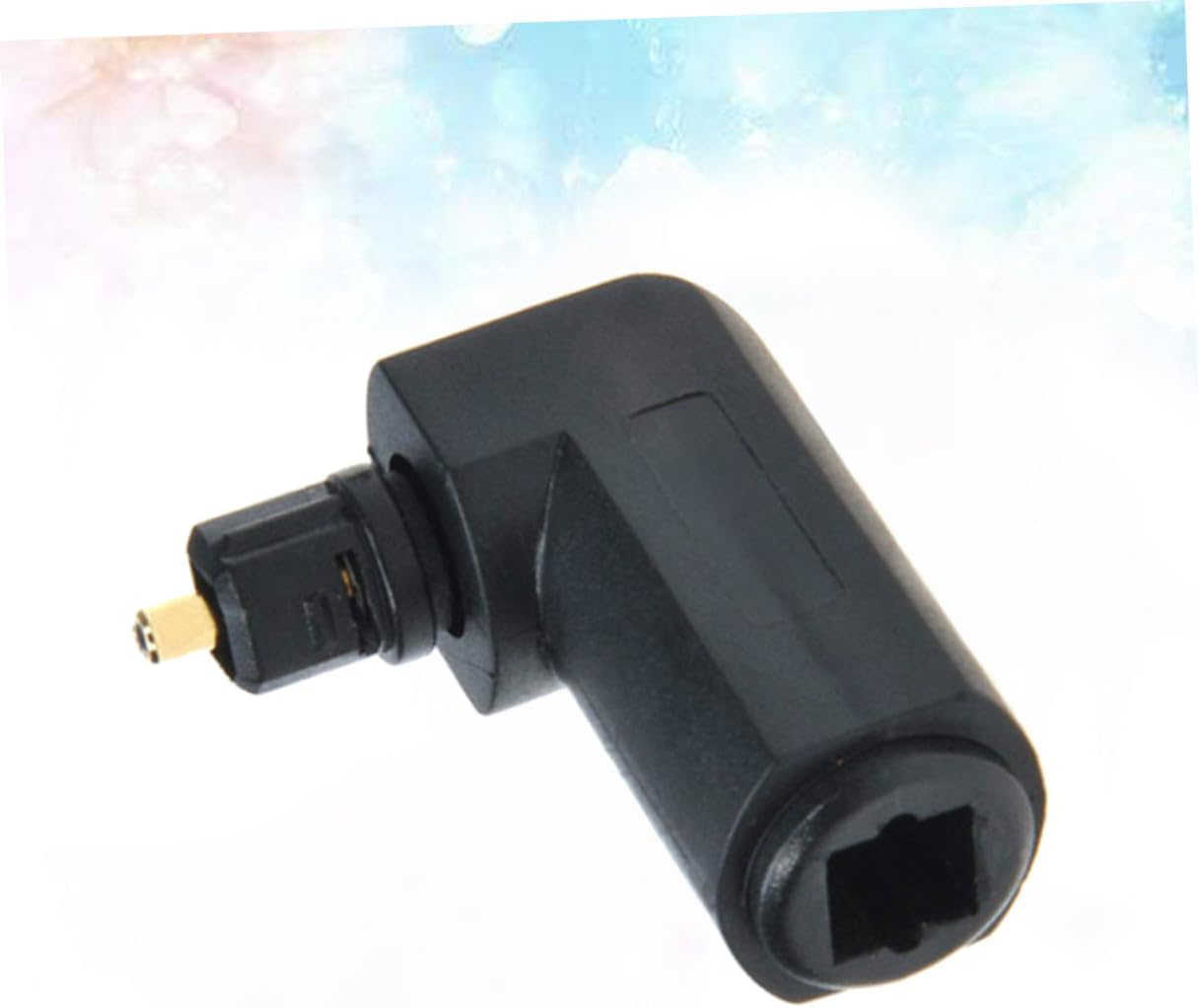 YOSADIER 5Pcs Fiber Optic Audio Adapter Male to Female Right Angle Connector with Rotatable Design Black PVC Shell for Home Theater Sound Bar and Tv image number 5