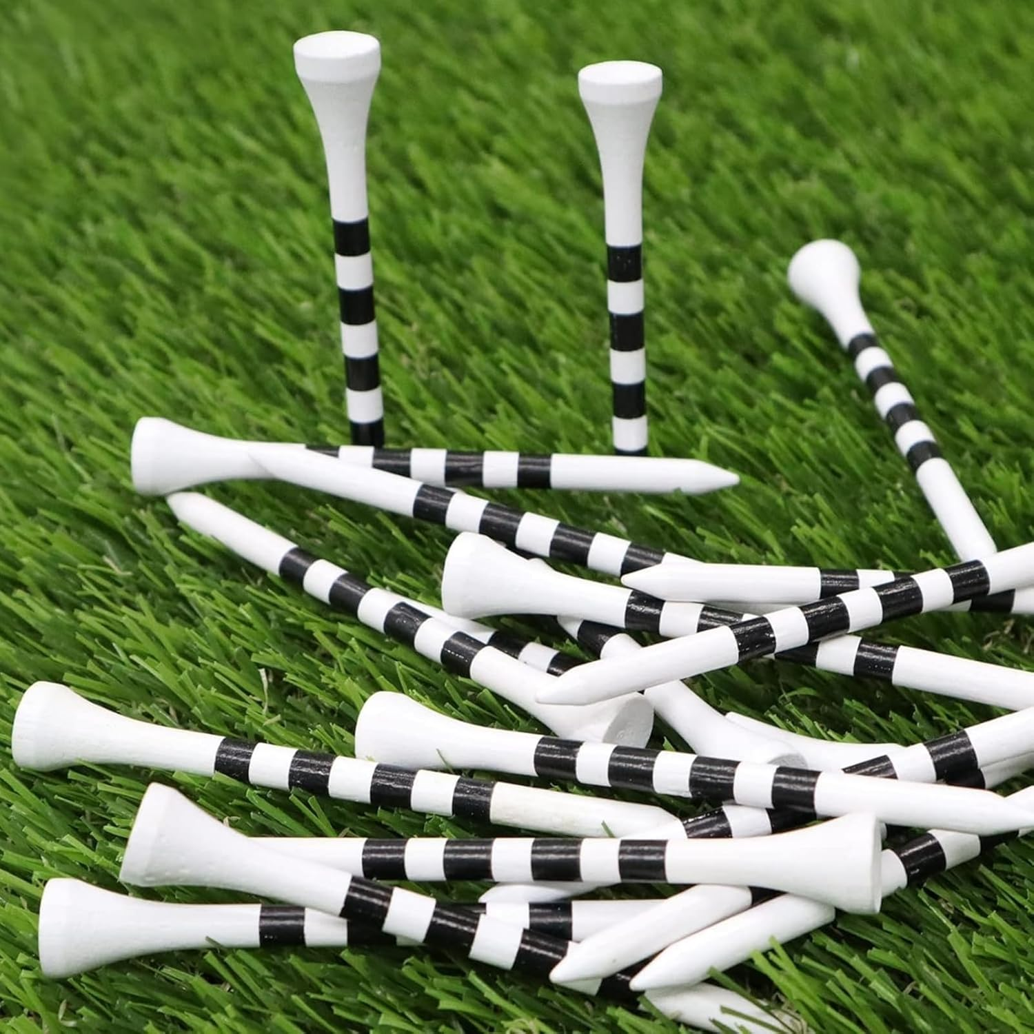 GAIVEK 100 Pcs Natural Wood/Bamboo Golf Tees 70Mm, Durable Biodegradable Reduce Friction & Side Spin, More Durable and Stable Golf Tees image number 2