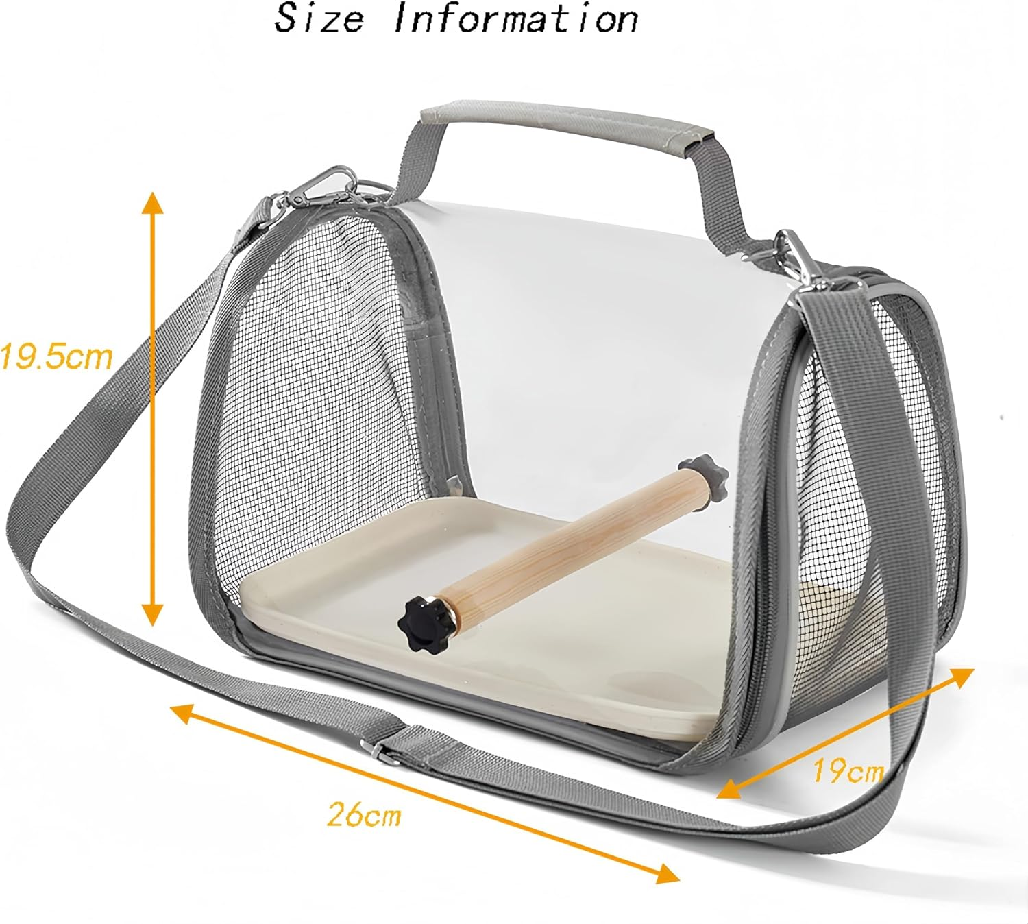 LMSNE Portable Small Bird Travel Cage Carrier, a Convenient Go Out Solution for Various Birds and Lizard image number 3