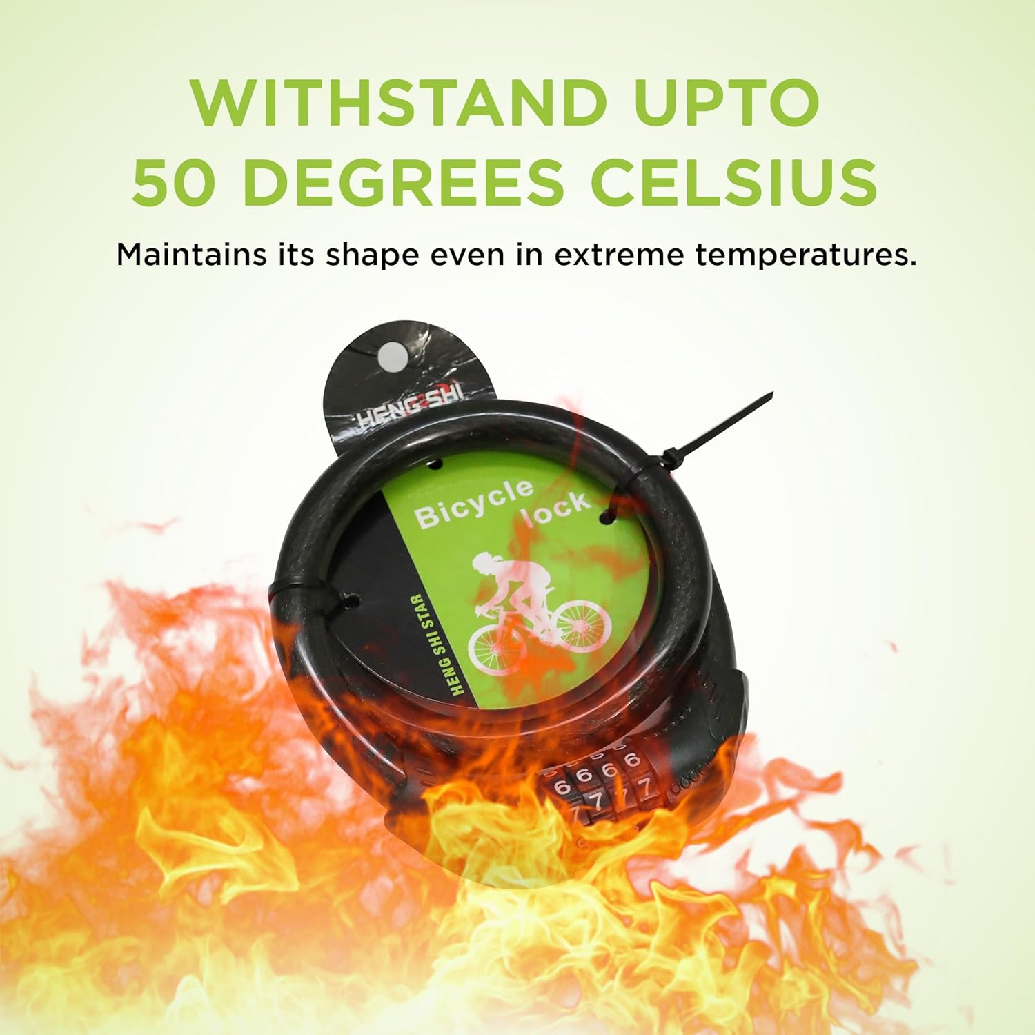 Endless EL1053 Multi Use Lock for Bike, Cycle, Helmet, Luggage with 4 Digit Resettable Cable Lock | Black | Material : Stainless Steel, Rubber | Heavy Duty Anti-Theft Protection All Purposes image number 1