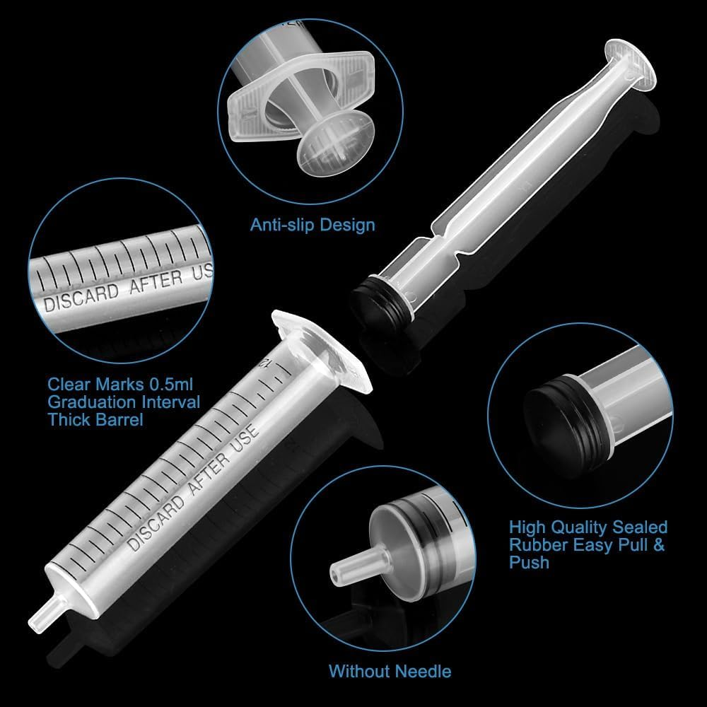 12Ml Bulk Plastic Syringe, without Needle, Liquid Measuring Syringe Tools with Measurement for Scientific Labs, Liquid Measuring, Industrial, Home Care (Individually Sealed-10Pcs) image number 4